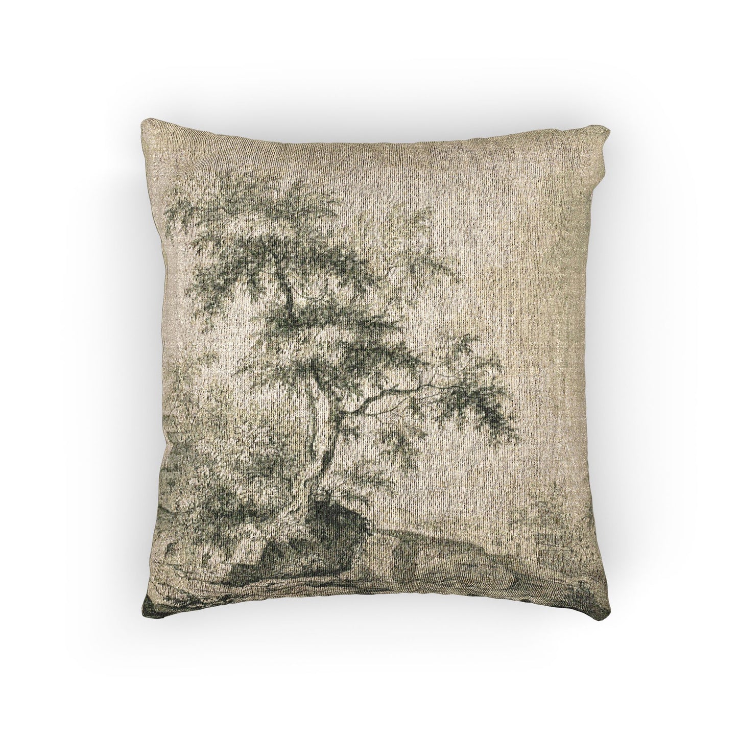 Jacob van Ruisdael - Landscape with Tree on Road to Buildings | Woven Pillow