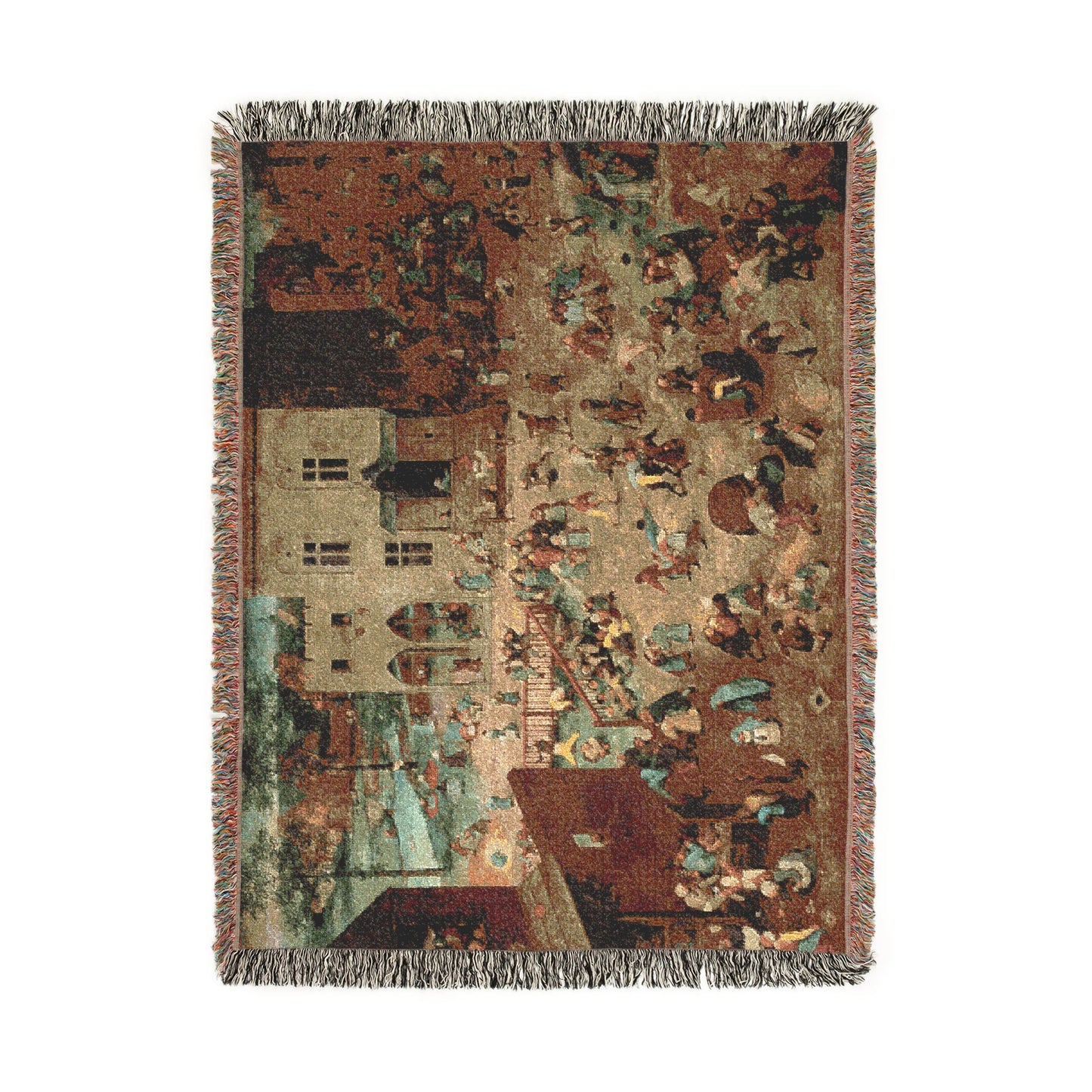 Pieter Bruegel the Elder - Children’s Games - Google Art Project | Woven Tapestry Blanket
