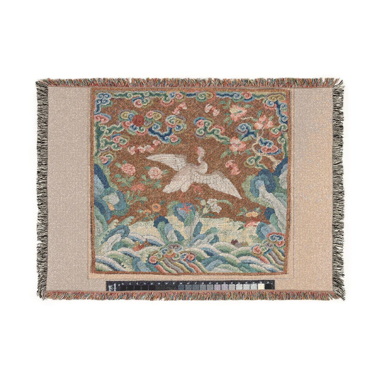 150_rank-badge-with-bird-and-flower-motifs | Woven Tapestry Blanket
