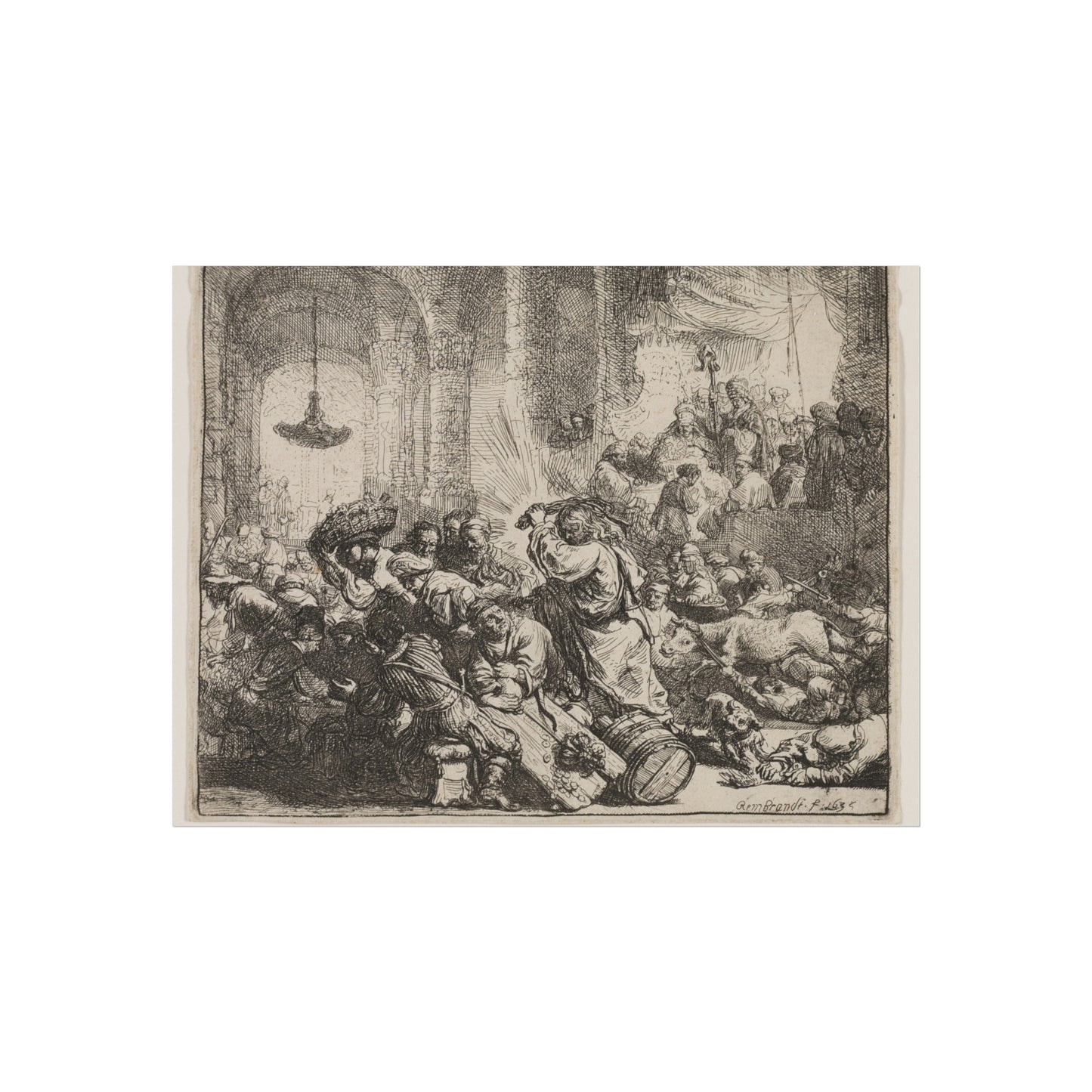 Rembrandt van Rijn - Christ Driving the Money Changers from the Temple | Fine Art Poster