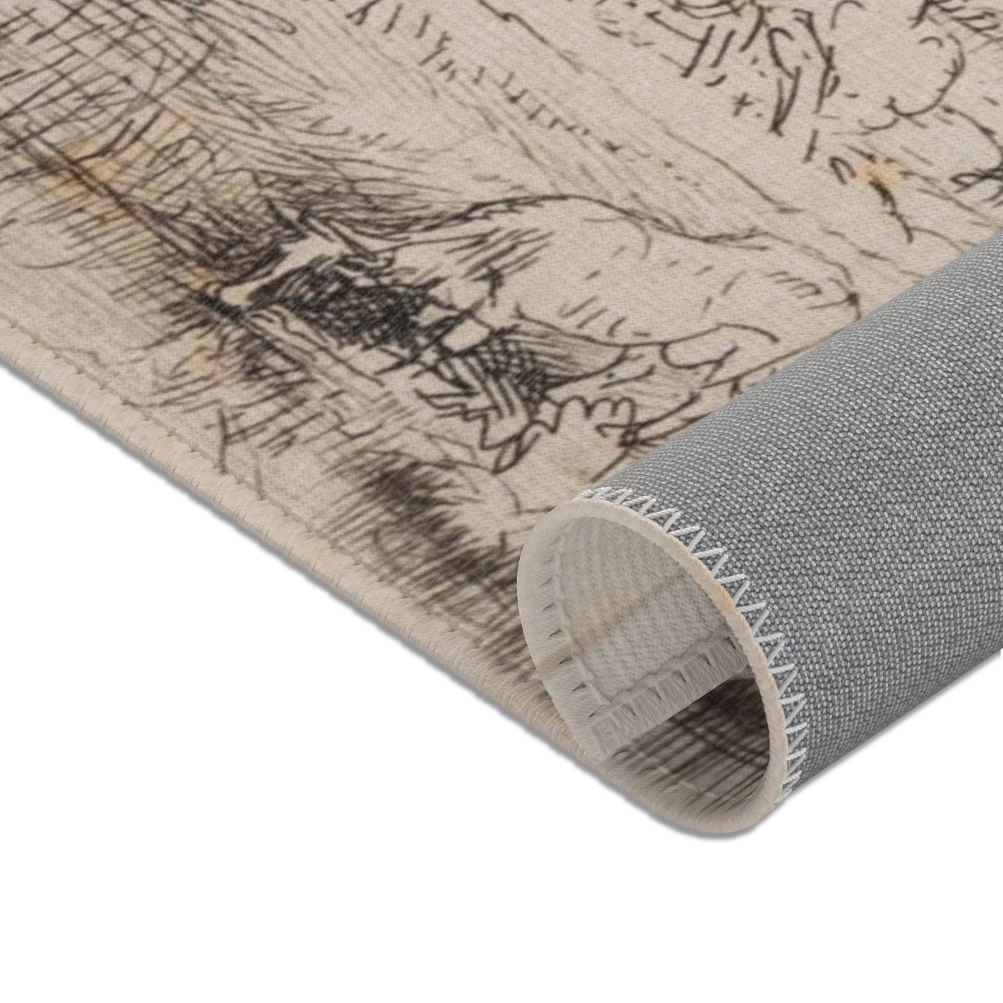 Rembrandt van Rijn - Landscape with a Cow Drinking | Area Rug