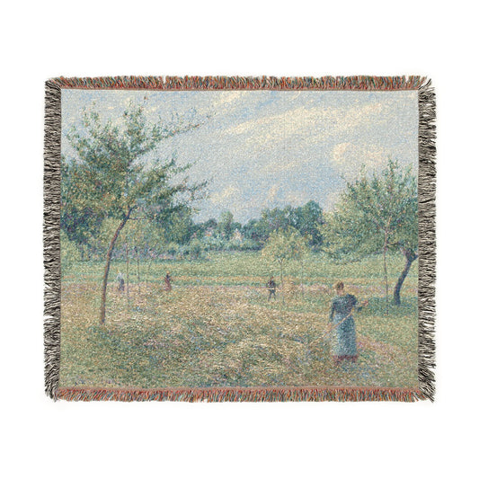 Haymaking at Éragny — Pissarro Tapestry Blanket