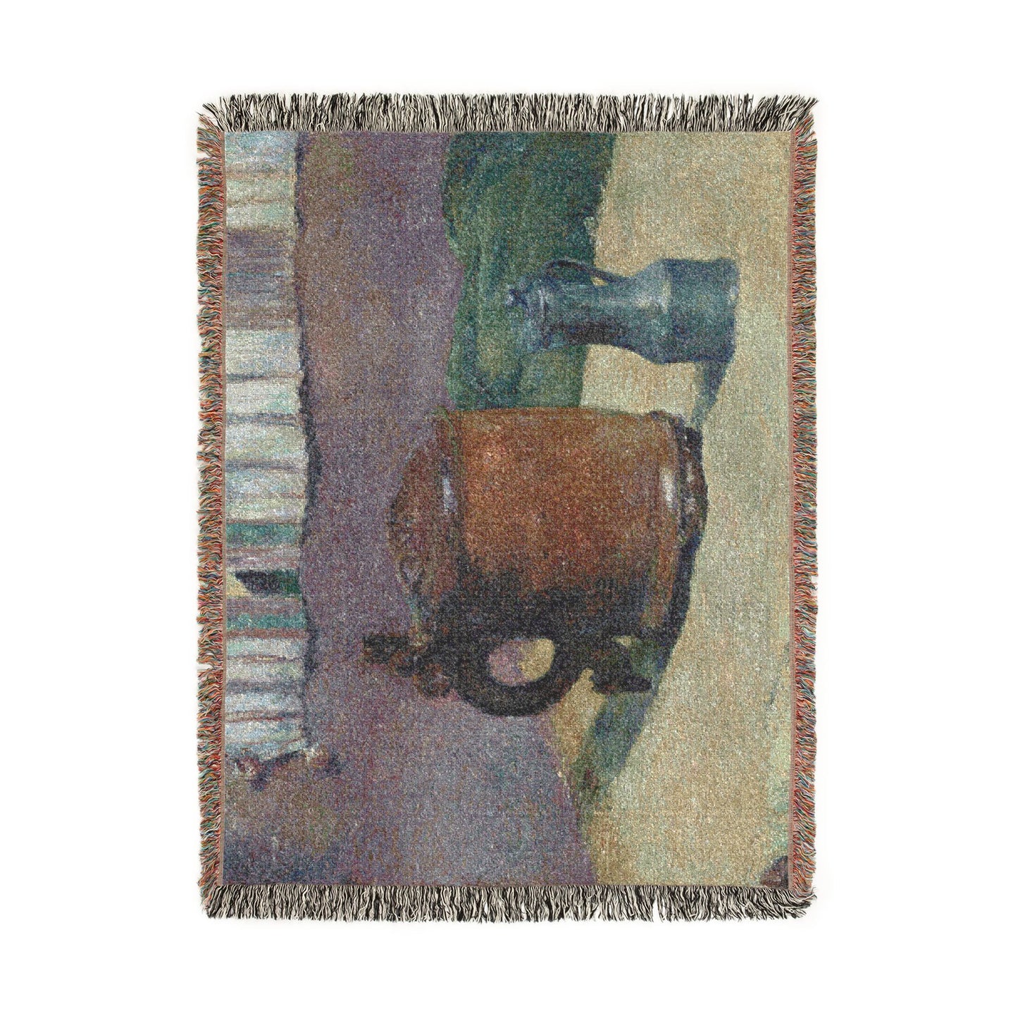 Paul Gauguin - Still Life Wood Tankard and Metal Pitcher | Woven Tapestry Blanket