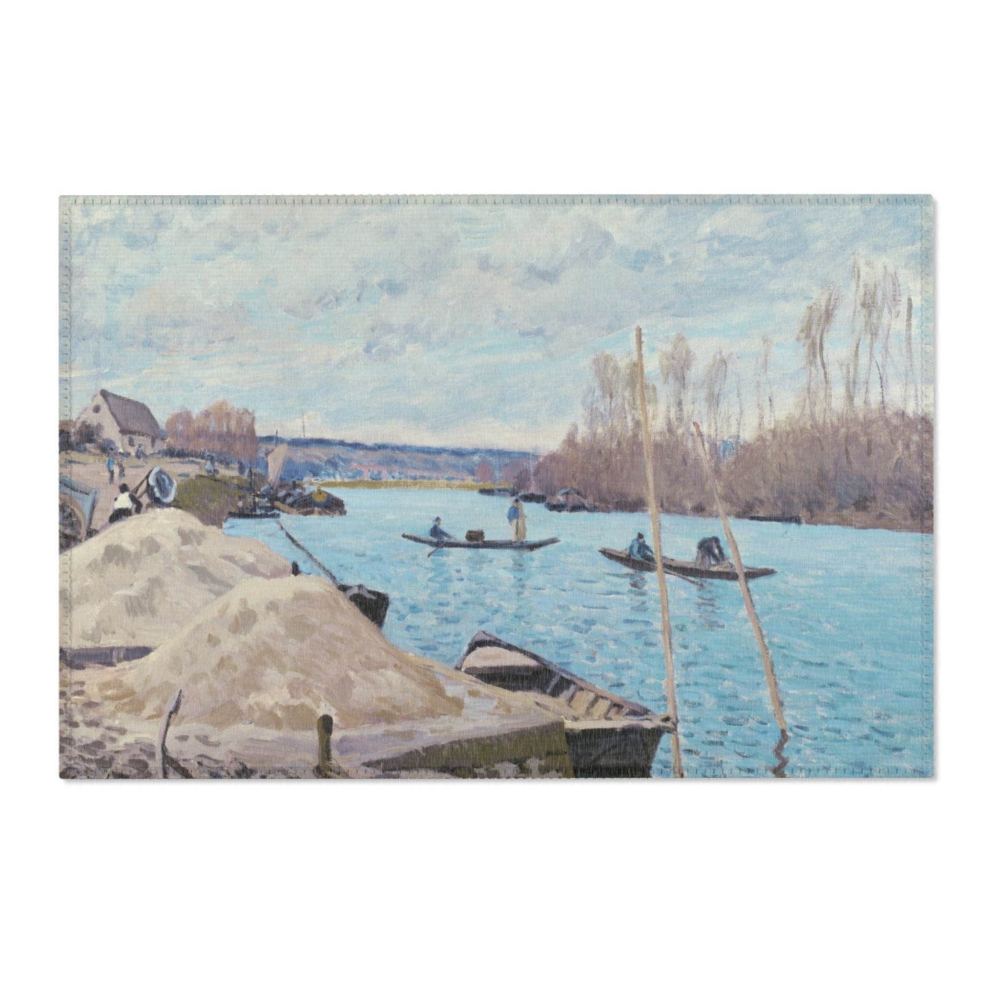 Alfred Sisley - The Seine at Port-Marly, Piles of Sand | Area Rug