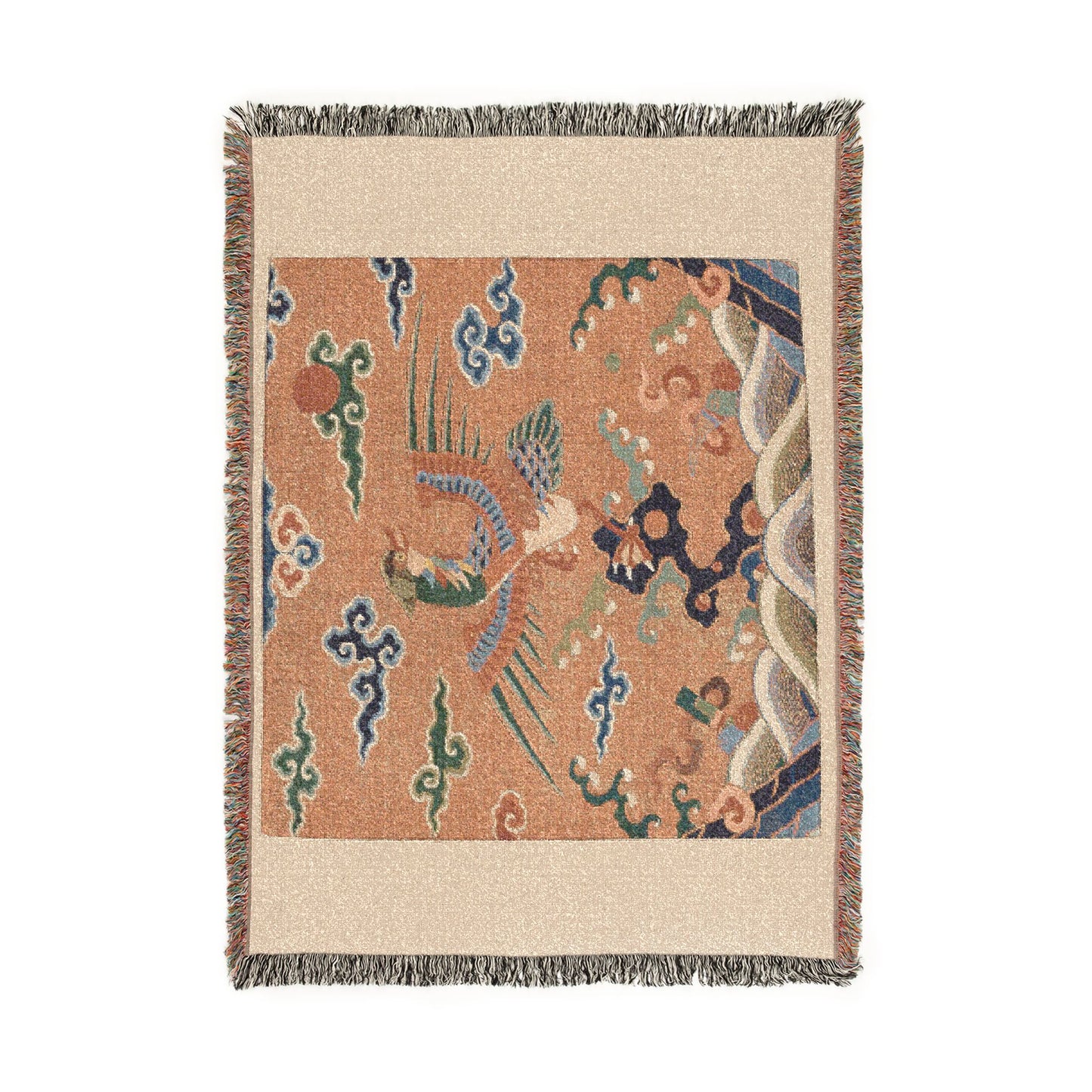 142_rank-badge-with-mandarin-duck | Woven Tapestry Blanket