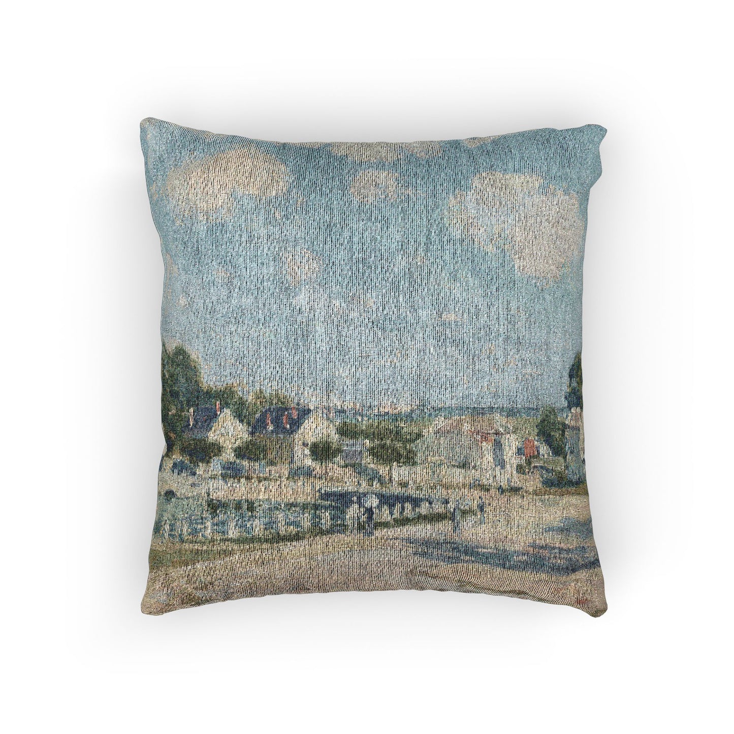 Alfred Sisley - Watering Place at Marly | Woven Pillow
