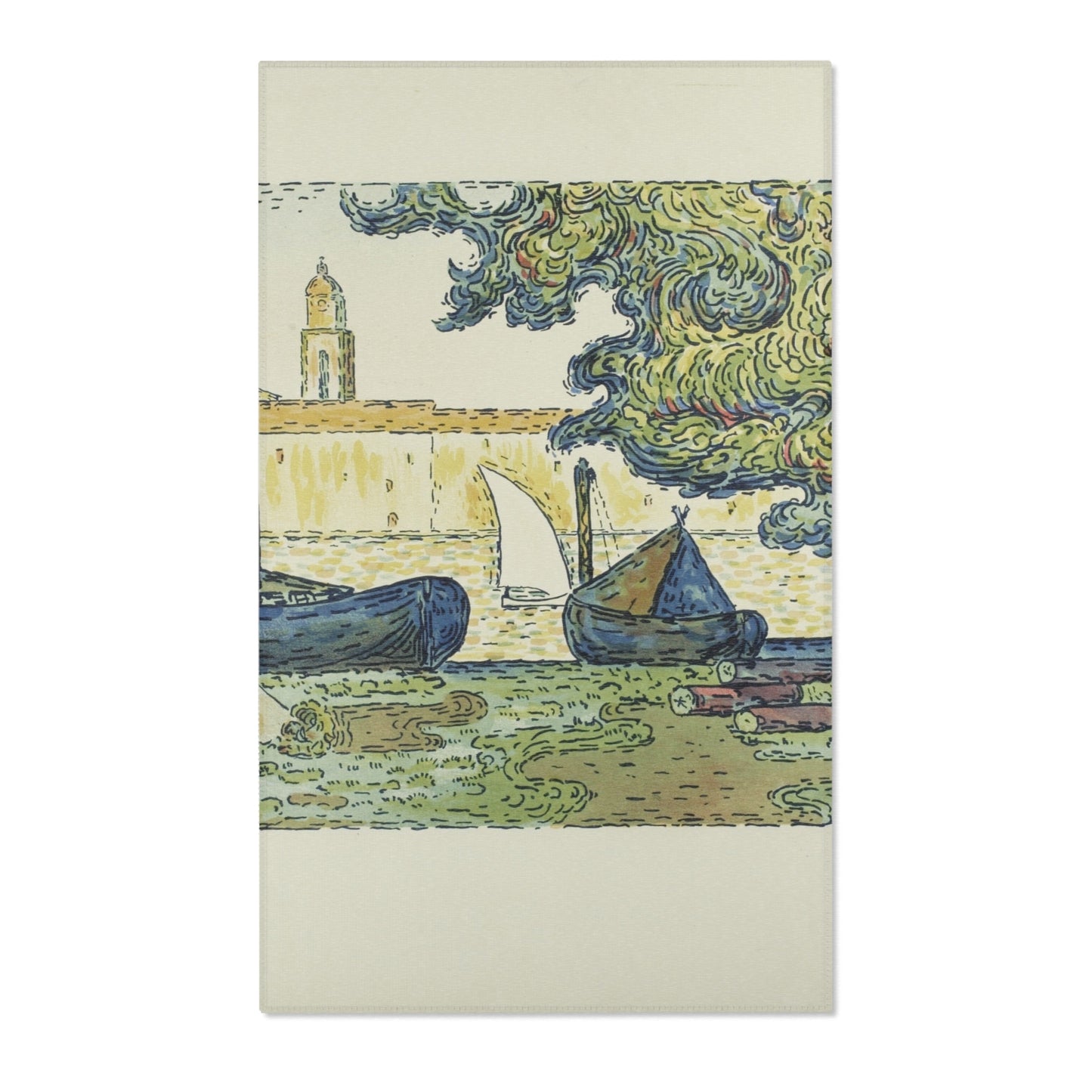 Paul Signac - The Port of St. Tropez II, from the seventh album of L'Estampe originale | Area Rug