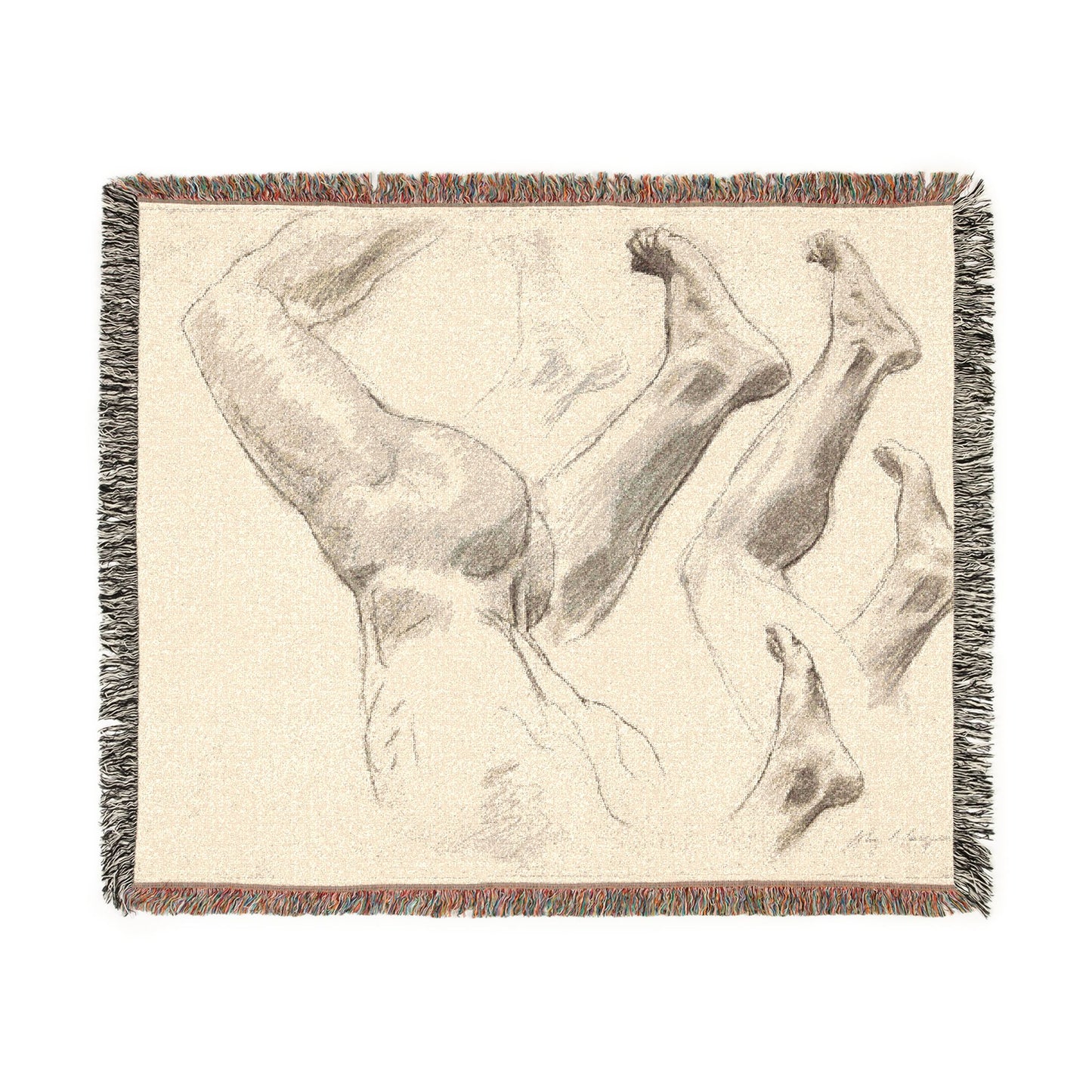 John Singer Sargent - Sketches of Legs and Feet | Woven Tapestry Blanket
