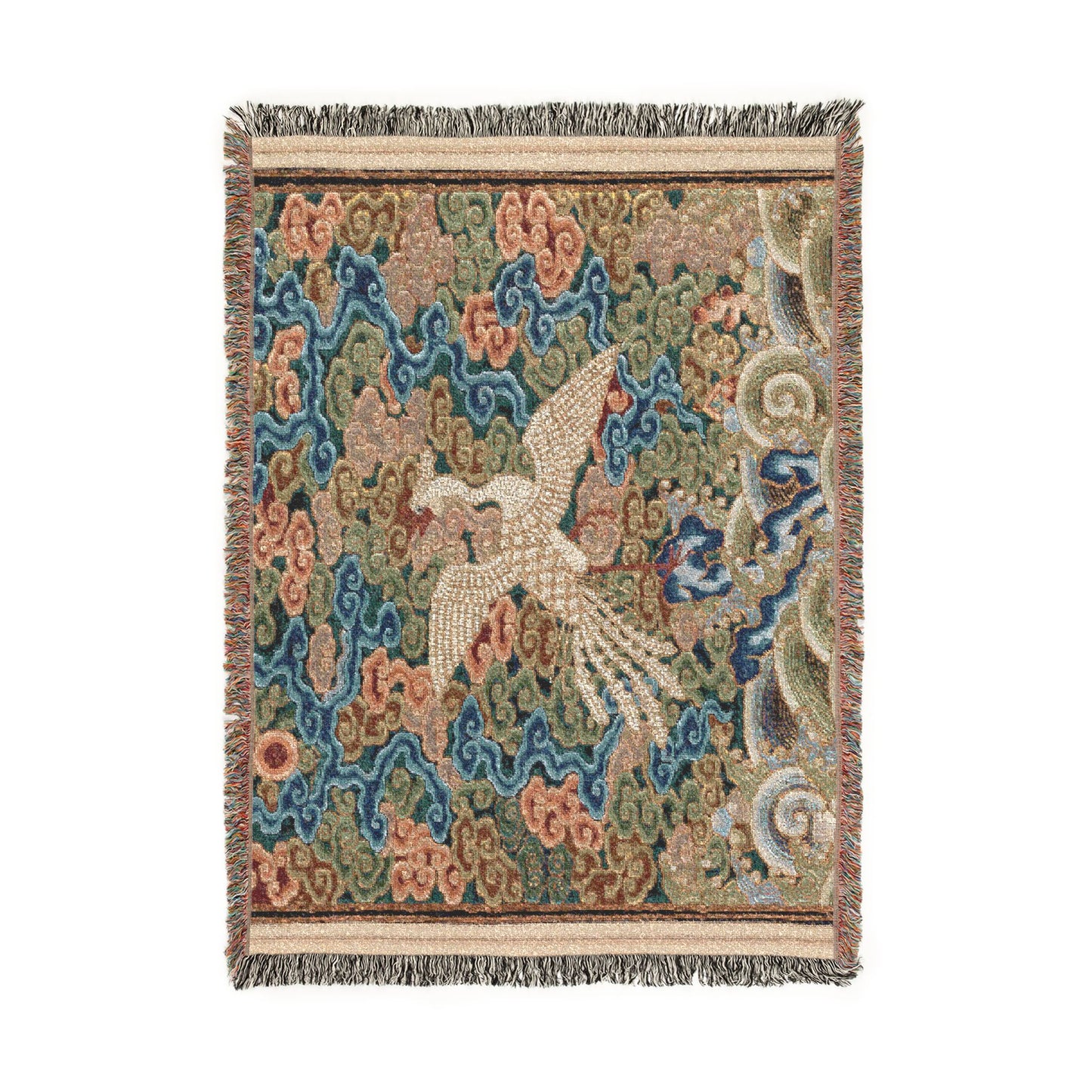 148_rank-badge-with-silver-pheasant | Woven Tapestry Blanket