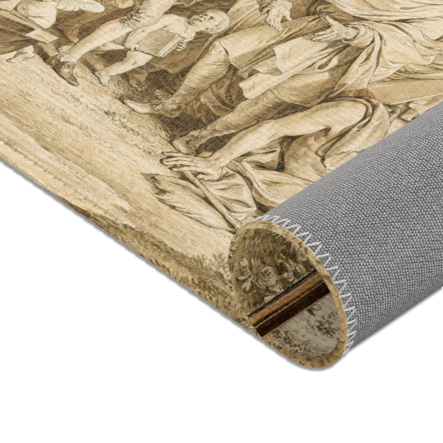 Jean Michel Moreau - The Arrival of Jean-Jacques Rousseau to the Champs-Élysées | Area Rug