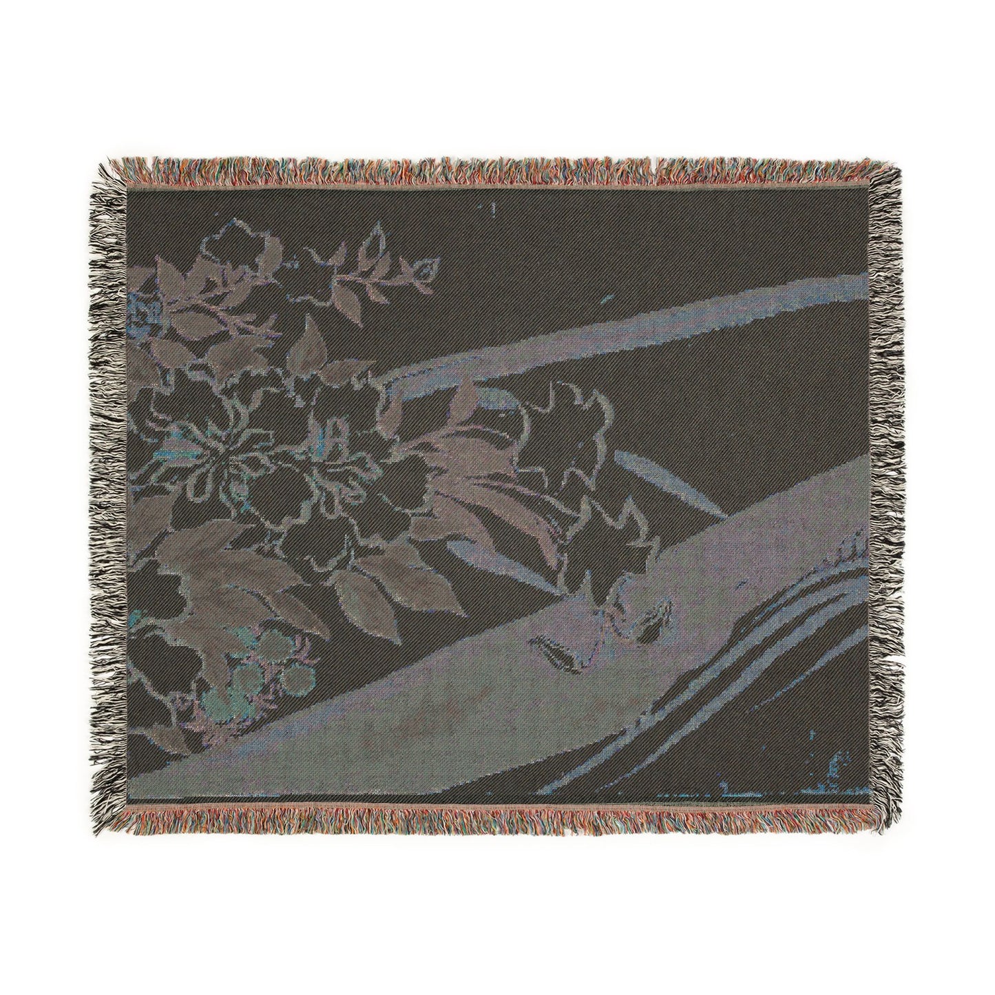 Flowers of a Hundred Worlds (Momoyogusa): Flower boat (Hanabune) Woven Throw Blanket