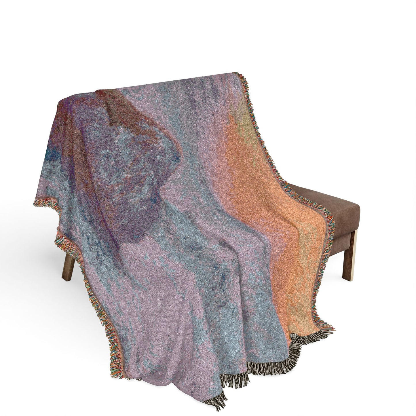 Claude Monet - Stacks of Wheat (Sunset, Snow Effect) | Woven Tapestry Blanket