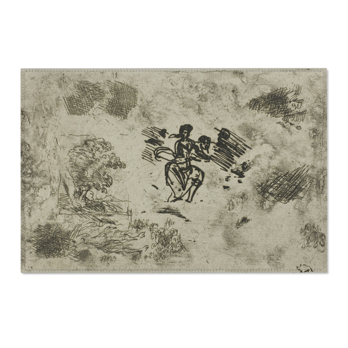 Seated Woman and Other Sketches — Lorrain Area Rug