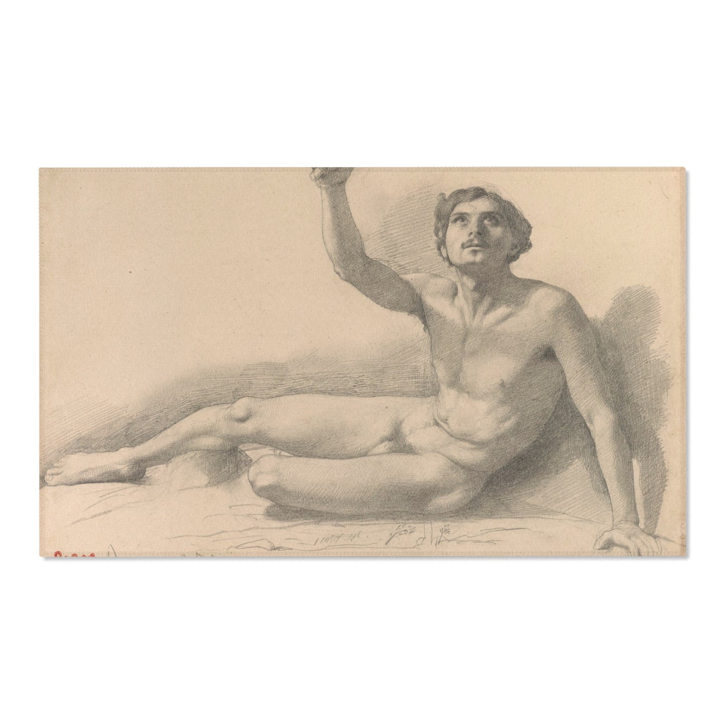 Hilaire Germain Edgar Degas - Study of a Male Nude | Area Rug