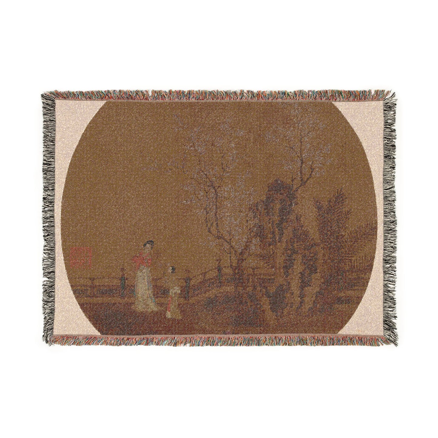 031_woman-with-female-servant-in-a-palace-garden | Woven Tapestry Blanket