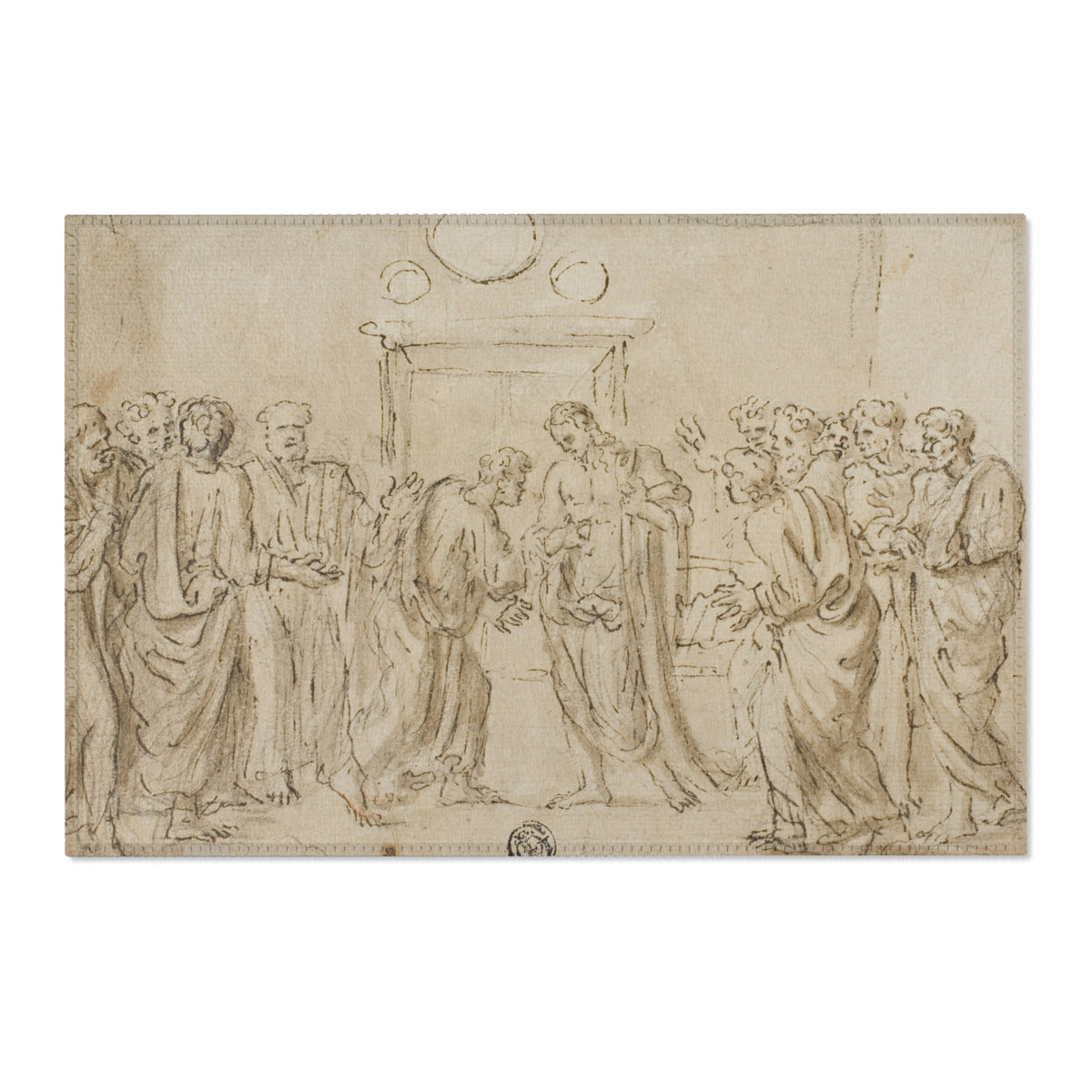 The Incredulity of Saint Thomas (style of Poussin) Area Rug