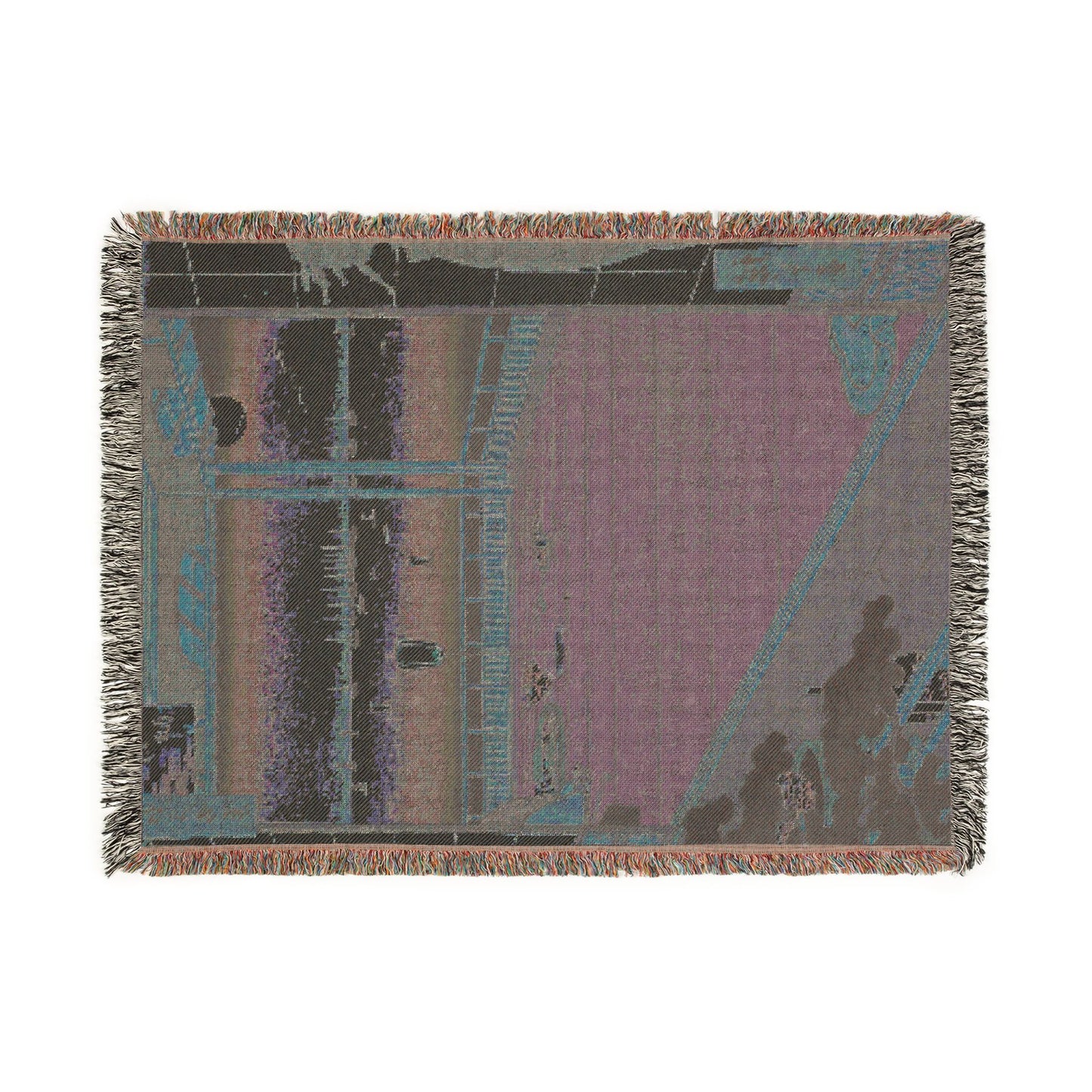 The Moon-Viewing Promontory, from One Hundred Views of Famous Places in Edo Woven Throw Blanket