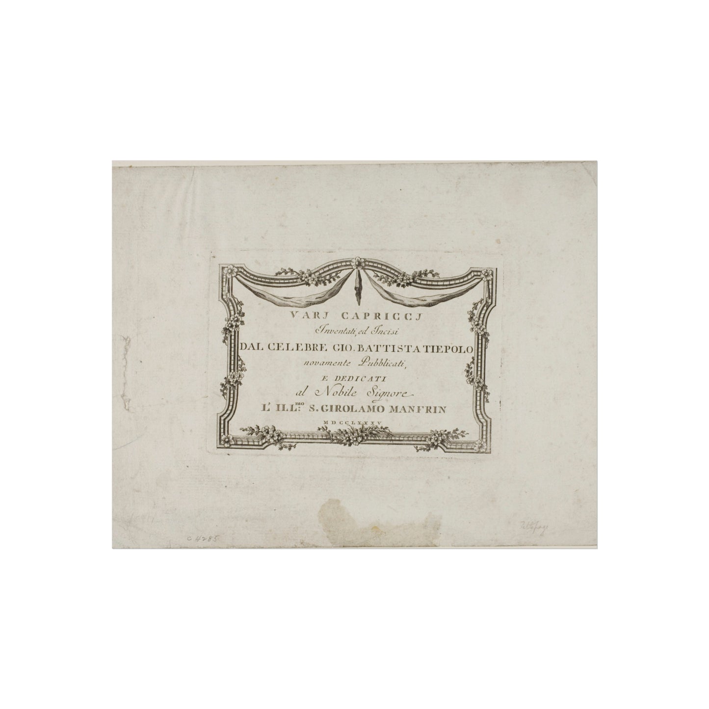 Giovanni Battista Tiepolo - Frontispiece from Capricci | Fine Art Poster