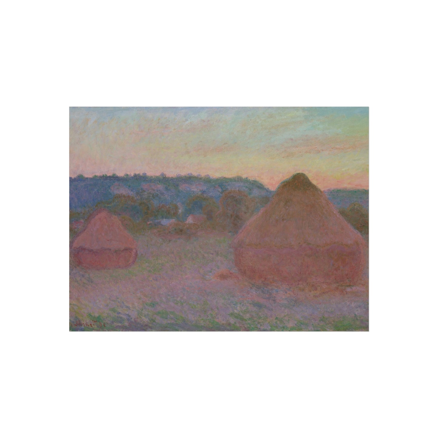 Claude Monet - Stacks of Wheat (End of Day, Autumn) | Fine Art Poster