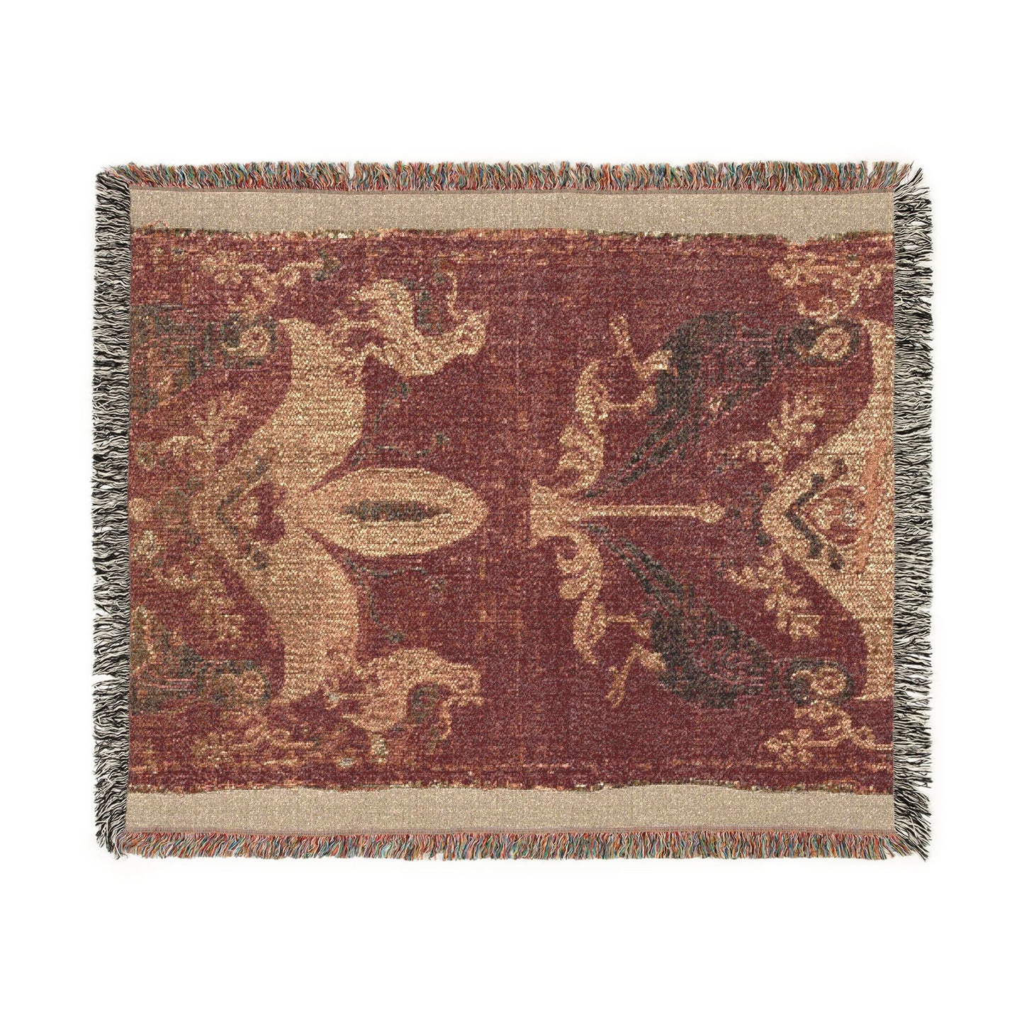 Palmettes and Birds from a Tunic or Curtain Woven Throw Blanket