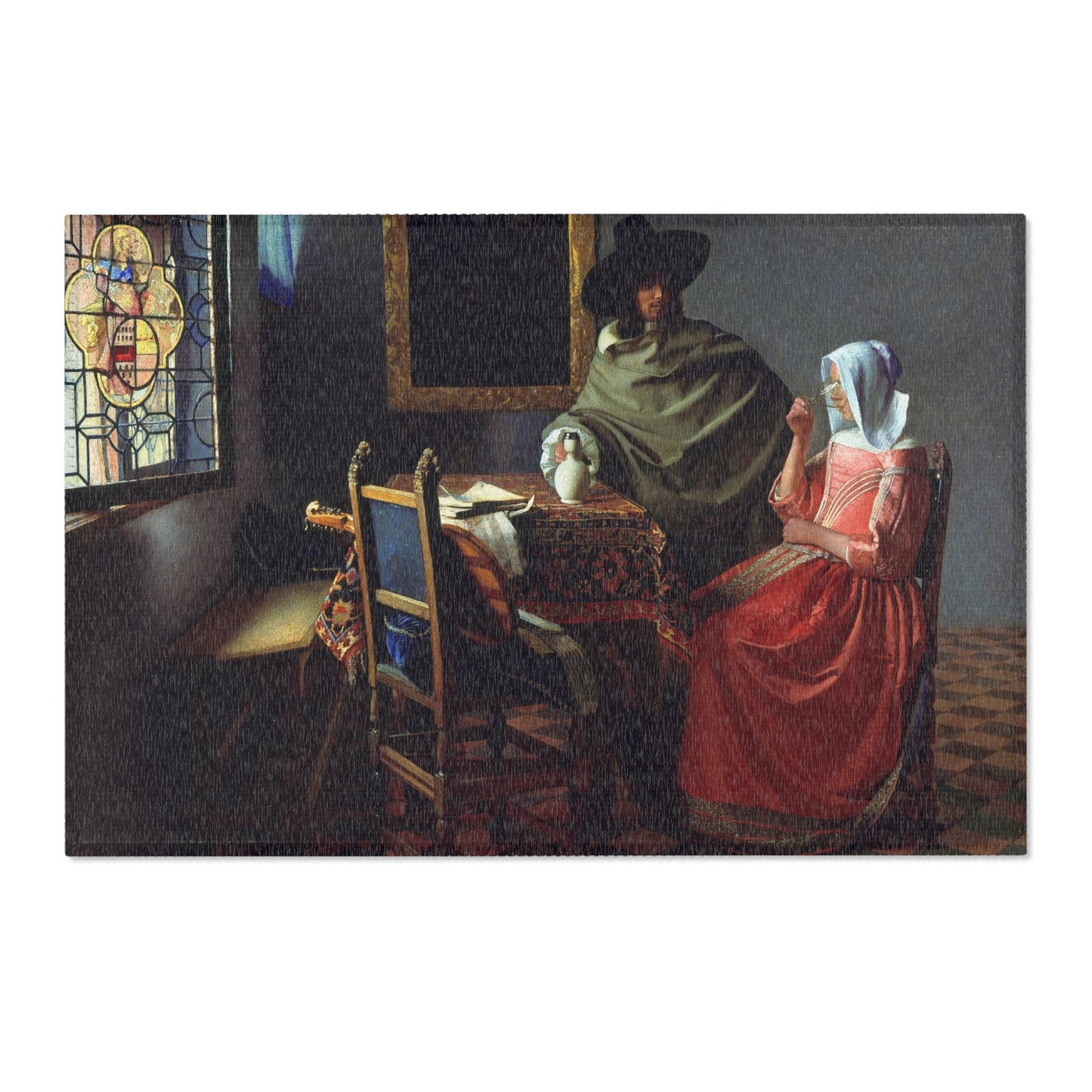 Jan Vermeer van Delft - The Glass of Wine - Google Art Project | Area Rug