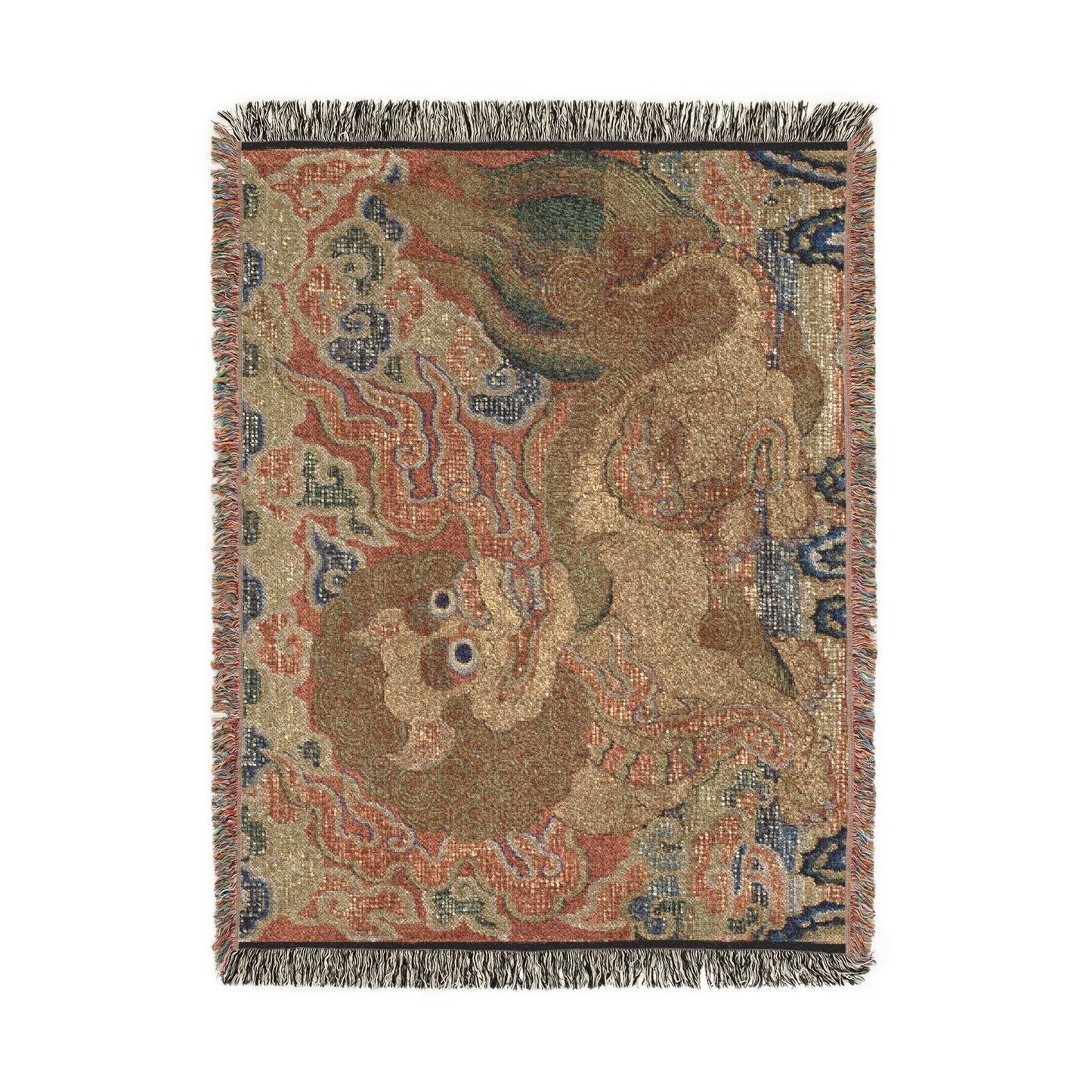 152_rank-badge-with-lion-ming | Woven Tapestry Blanket