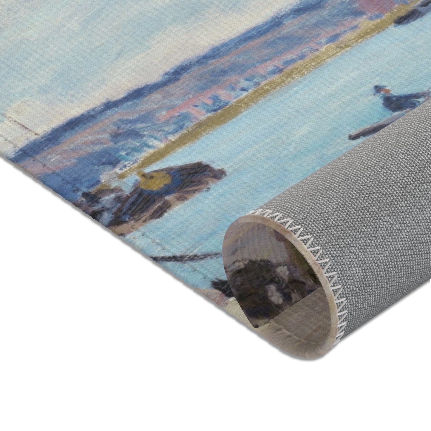 Alfred Sisley - The Seine at Port-Marly, Piles of Sand | Area Rug