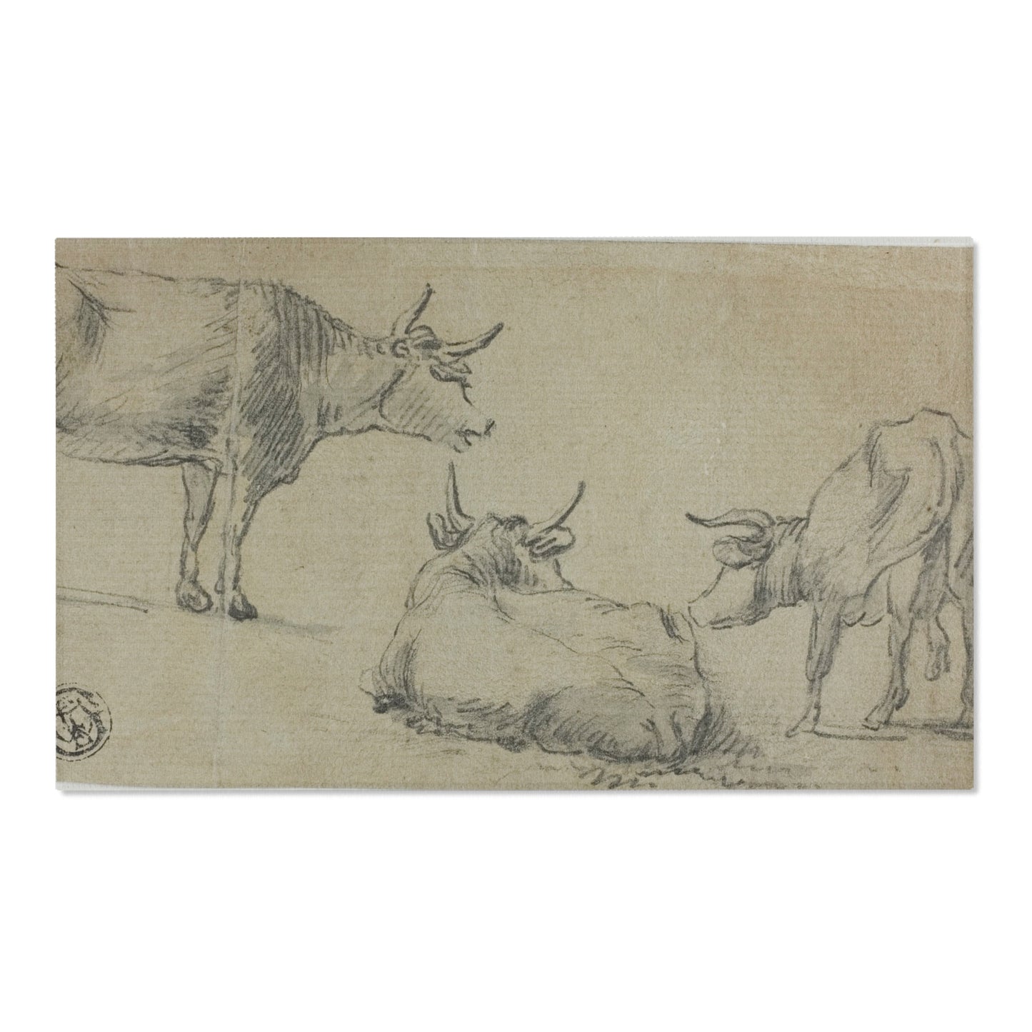 Aelbert Cuyp - Three Sketches of Cows | Area Rug
