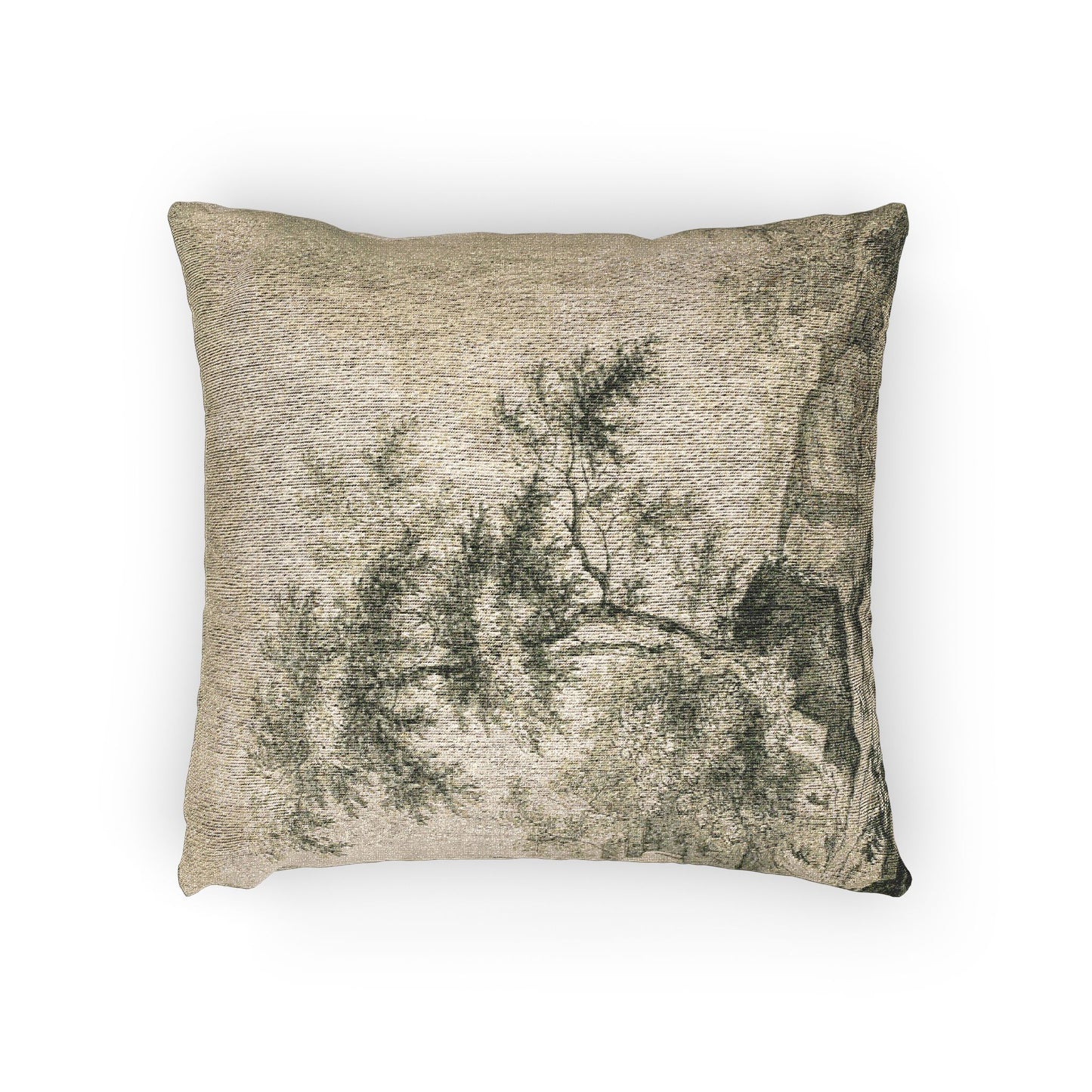 Jacob van Ruisdael - Landscape with Tree on Road to Buildings | Woven Pillow