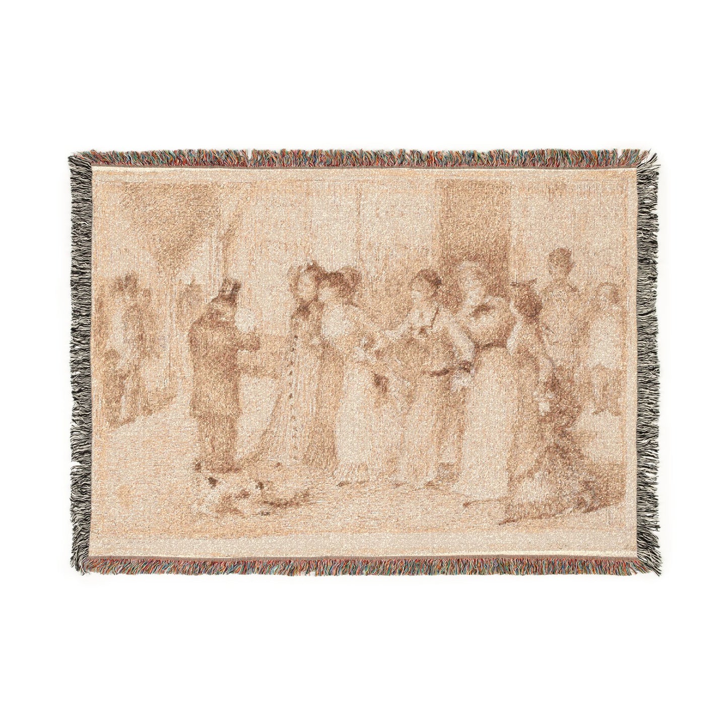 Pierre-Auguste Renoir - Workers' Daughters on the Outer Boulevard (Illustration for Émile Zola's L'Assommoir ) | Woven Tapestry Blanket