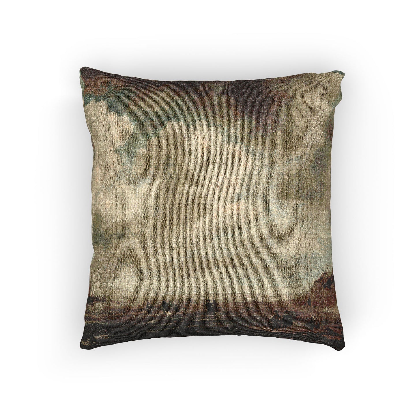 Naar Jacob van Ruisdael - Beach View - 154 - Mauritshuis | Woven Pillow