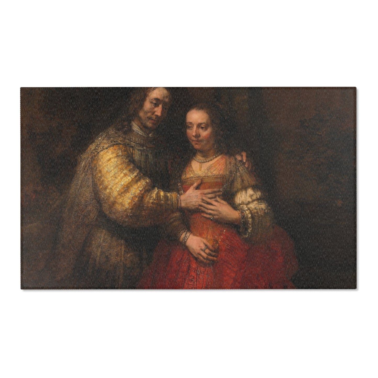 Rembrandt Harmensz. van Rijn - Portret van een paar als oudtestamentische figuren, genaamd 'Het Joodse bruidje' - Google | Area Rug
