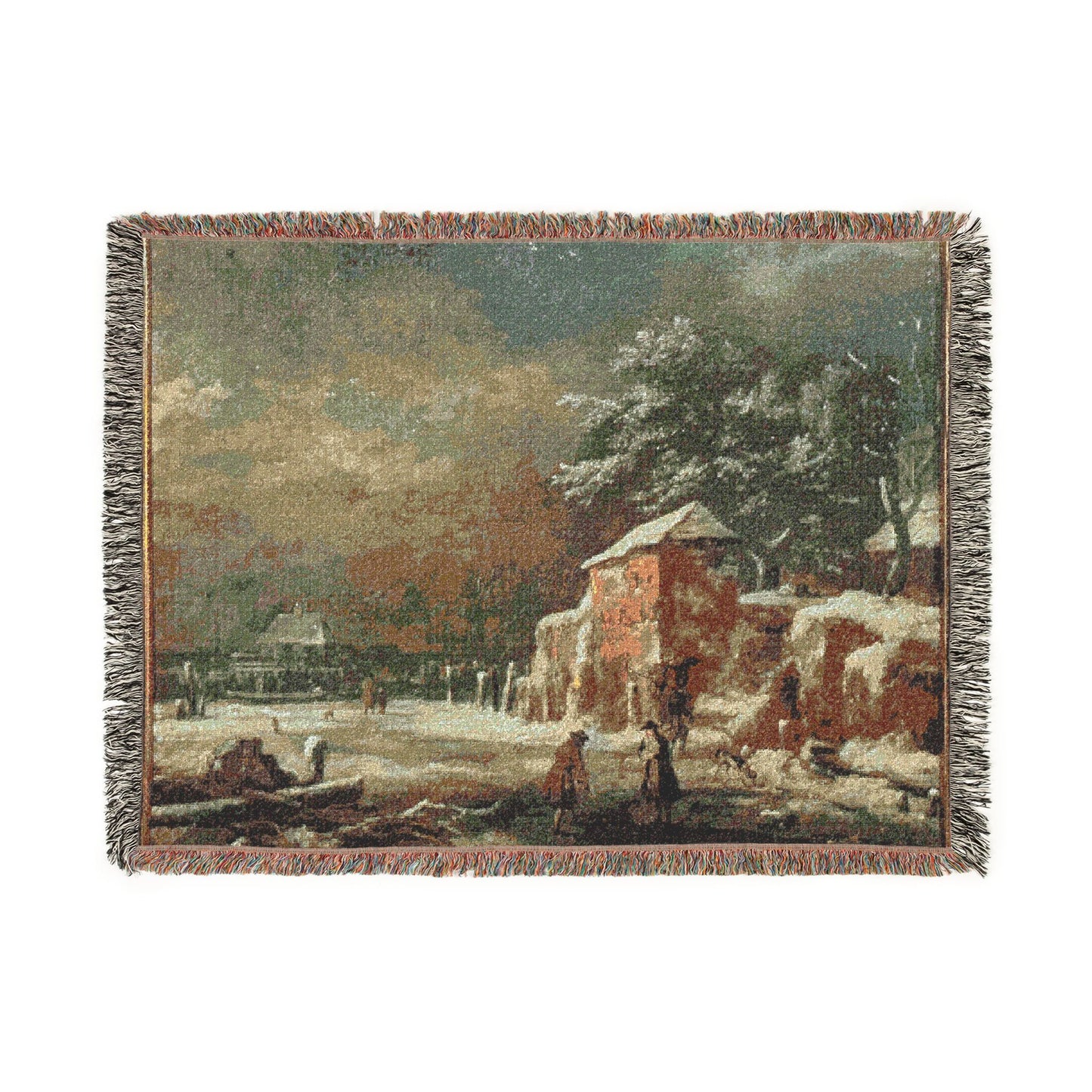 Hamburg, Kunsthalle, Jacob van Ruisdael, Winterlandschaft | Woven Tapestry Blanket