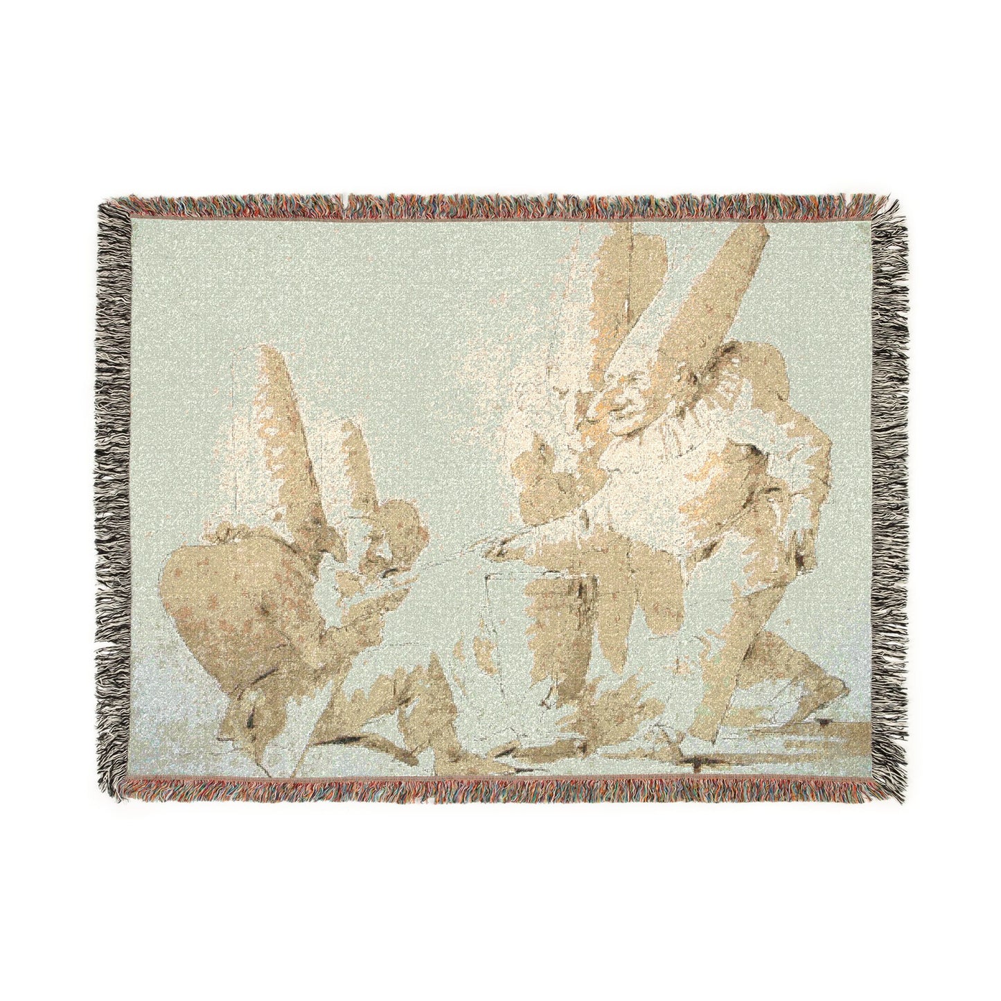 Giovanni Battista Tiepolo - Punchinellos Cooking and Tasting Gnocchi (Punchinellos' Repast) | Woven Tapestry Blanket