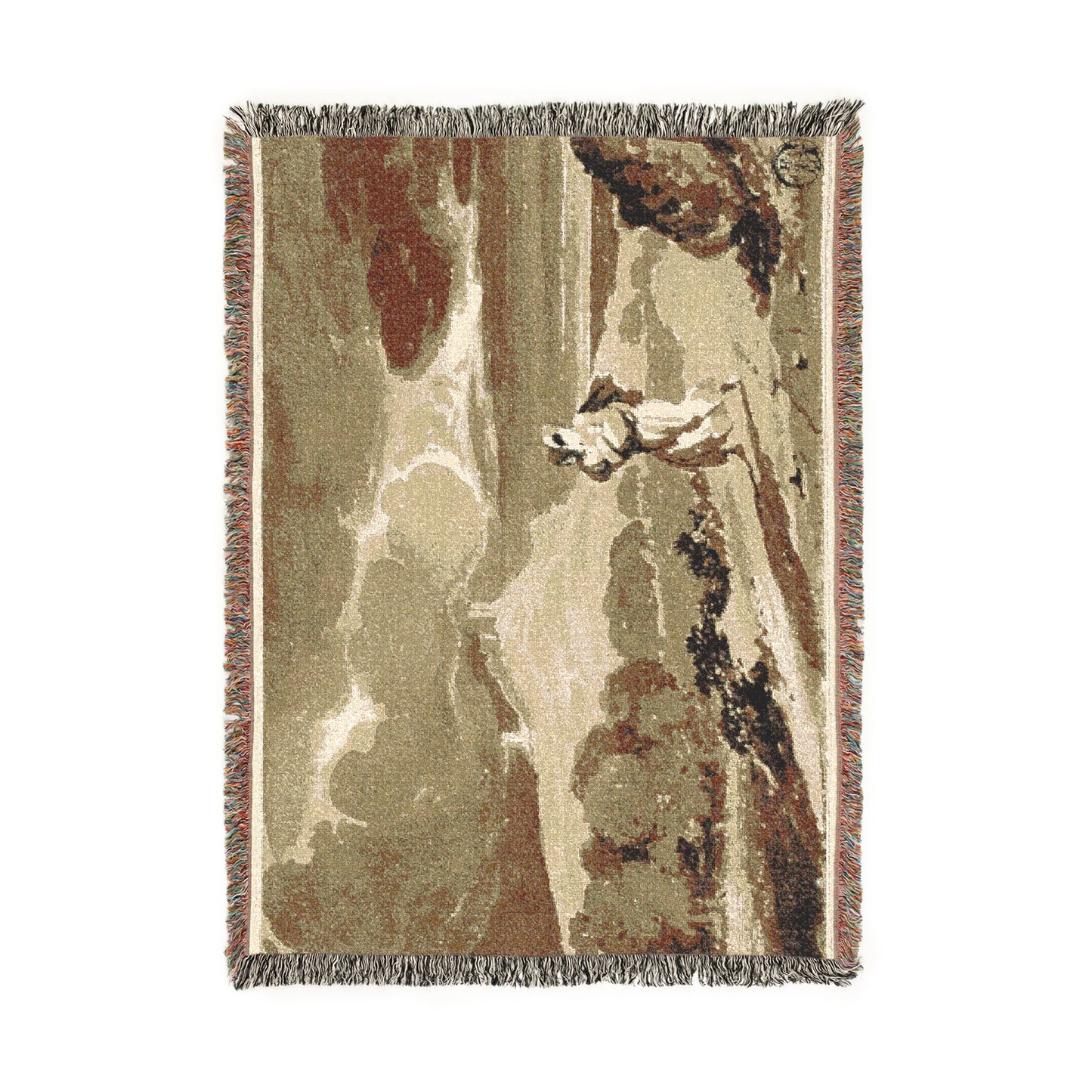 John Constable - Woman with Baby Fleeing Across Moors | Woven Tapestry Blanket