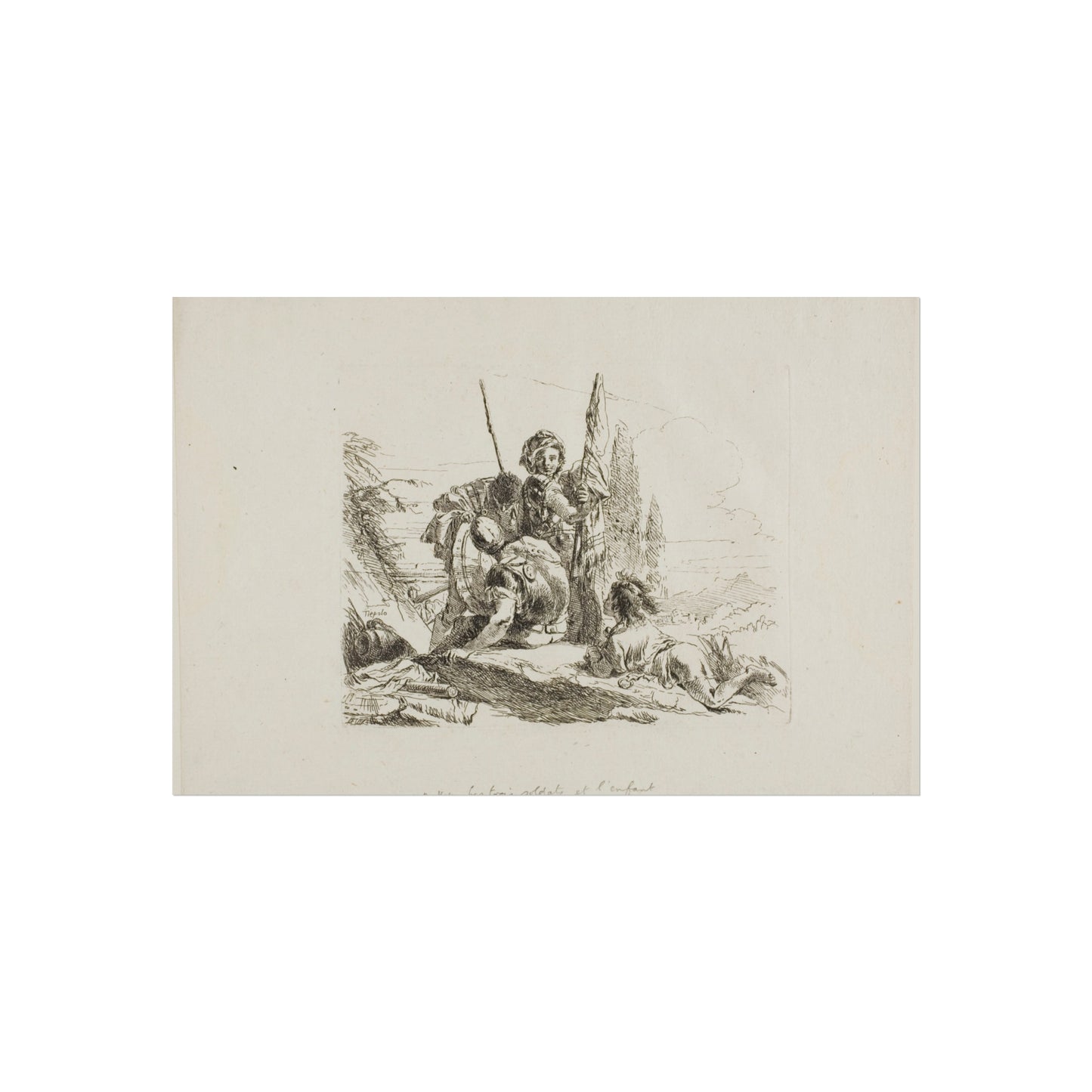 Giovanni Battista Tiepolo - Three Soldiers and a Boy, from Capricci | Fine Art Poster