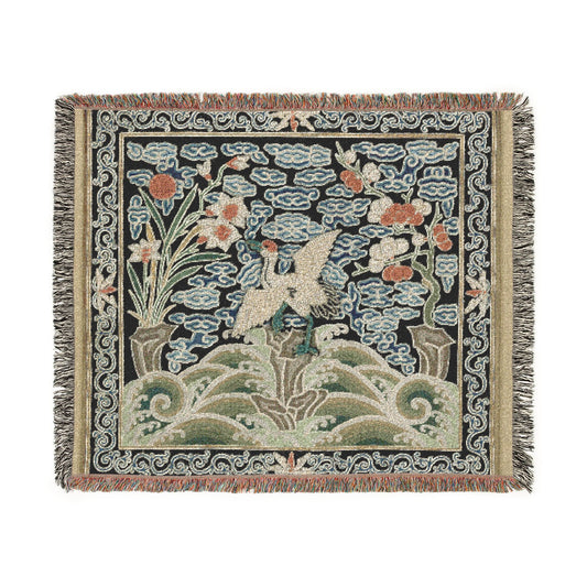 Rank Badge with Crane II Tapestry Blanket
