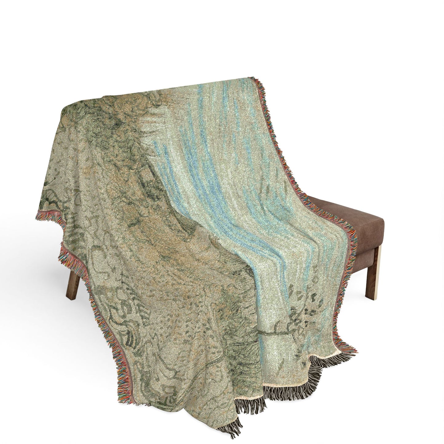 Vincent van Gogh - Cottages with a Woman Working in the Middle Ground | Woven Tapestry Blanket