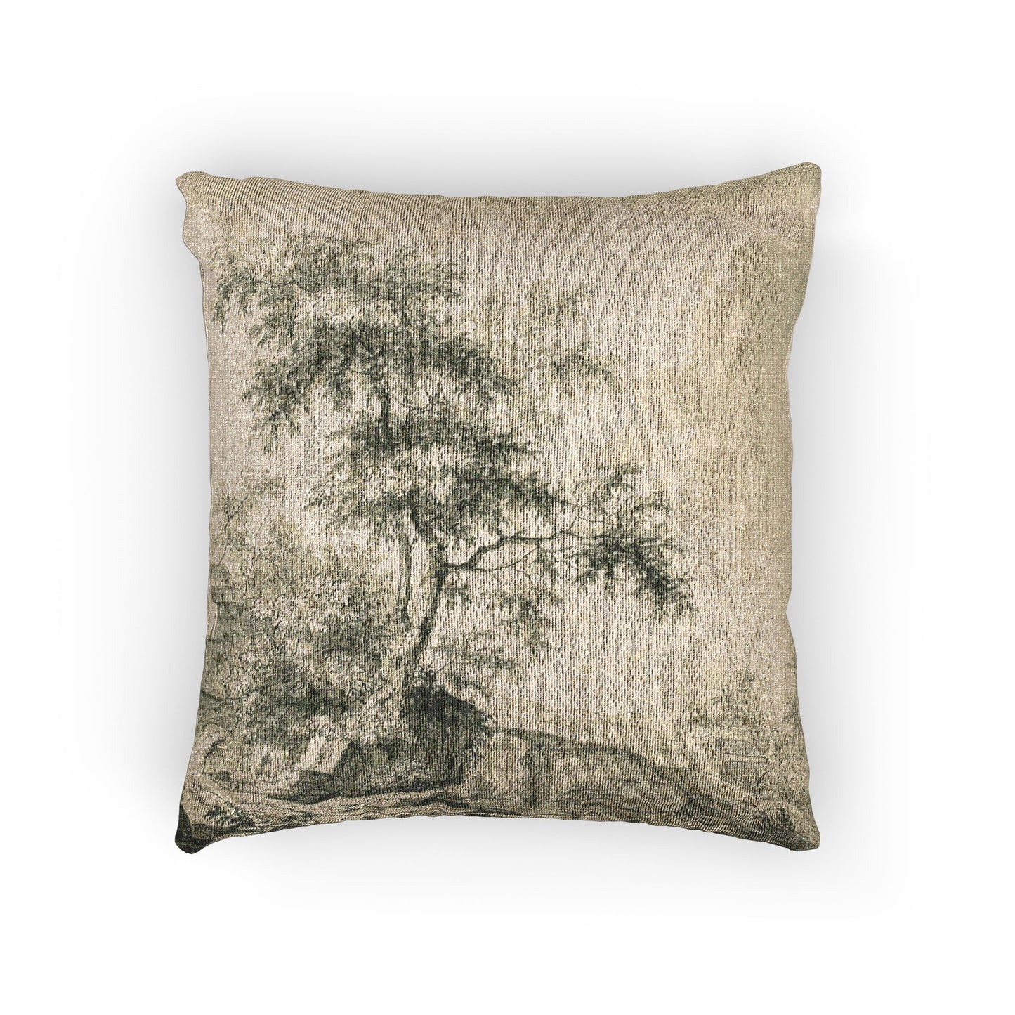 Jacob van Ruisdael - Landscape with Tree on Road to Buildings | Woven Pillow