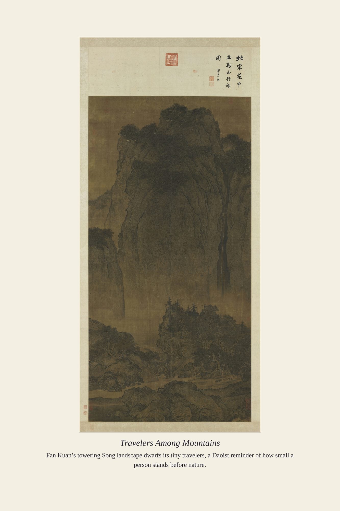 Travelers Among Mountains — antique art print