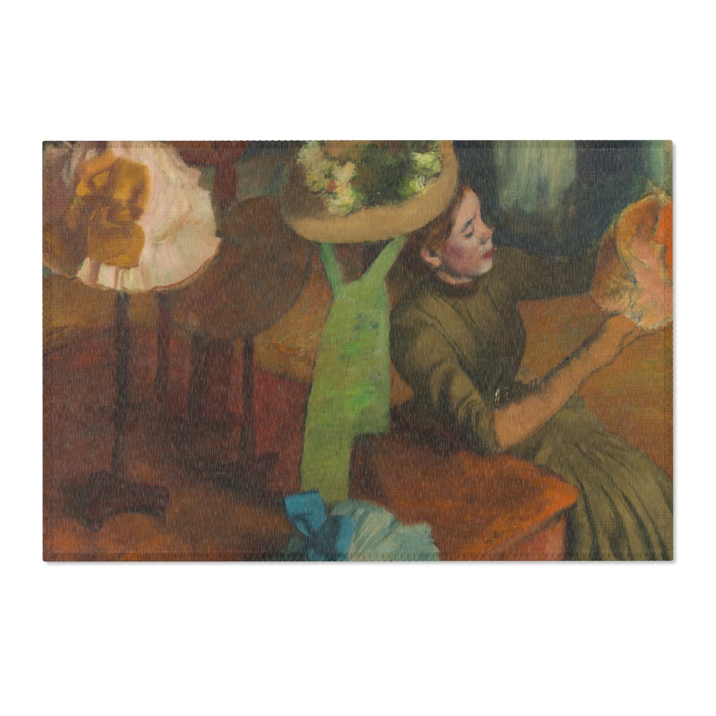 Hilaire Germain Edgar Degas - The Millinery Shop | Area Rug
