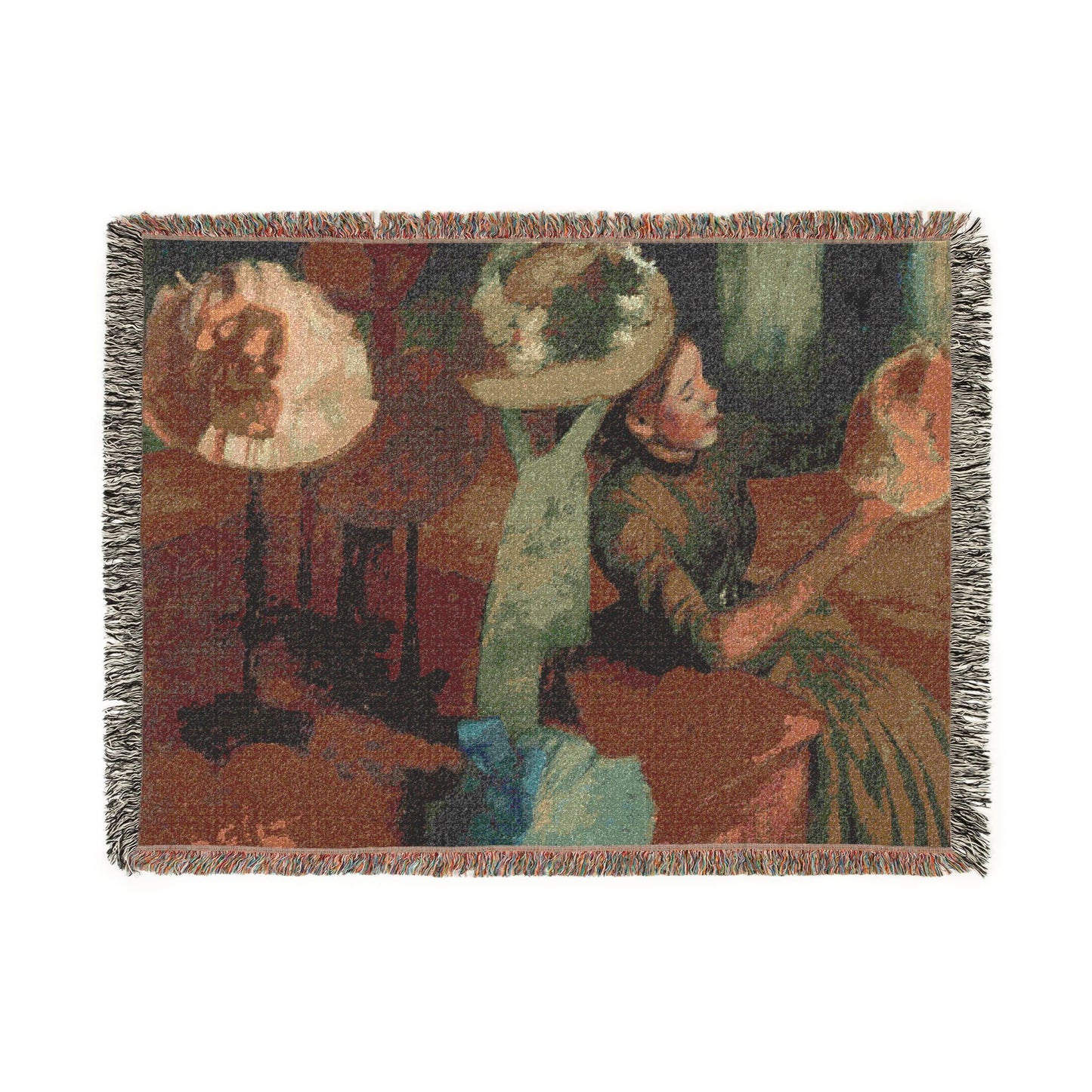 Hilaire Germain Edgar Degas - The Millinery Shop | Woven Tapestry Blanket