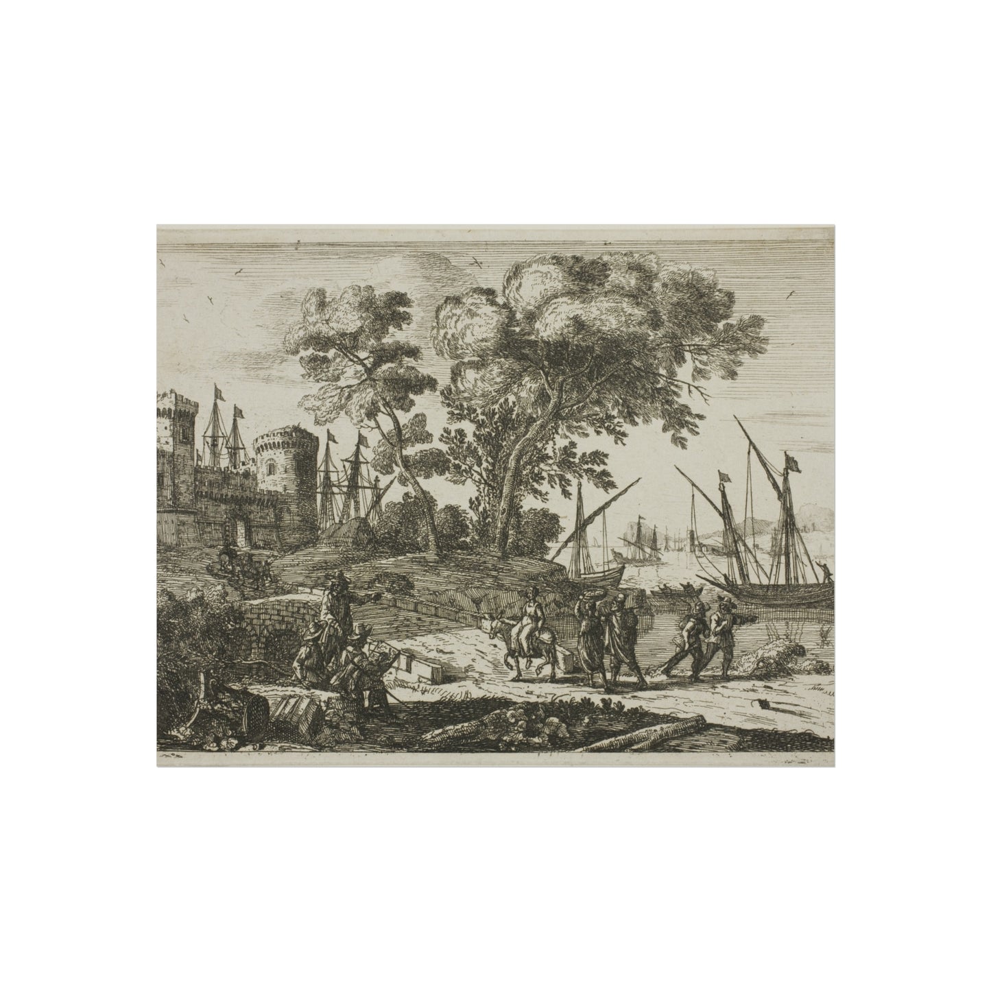 Claude Lorrain - Coast Scene with an Artist Drawing | Fine Art Poster