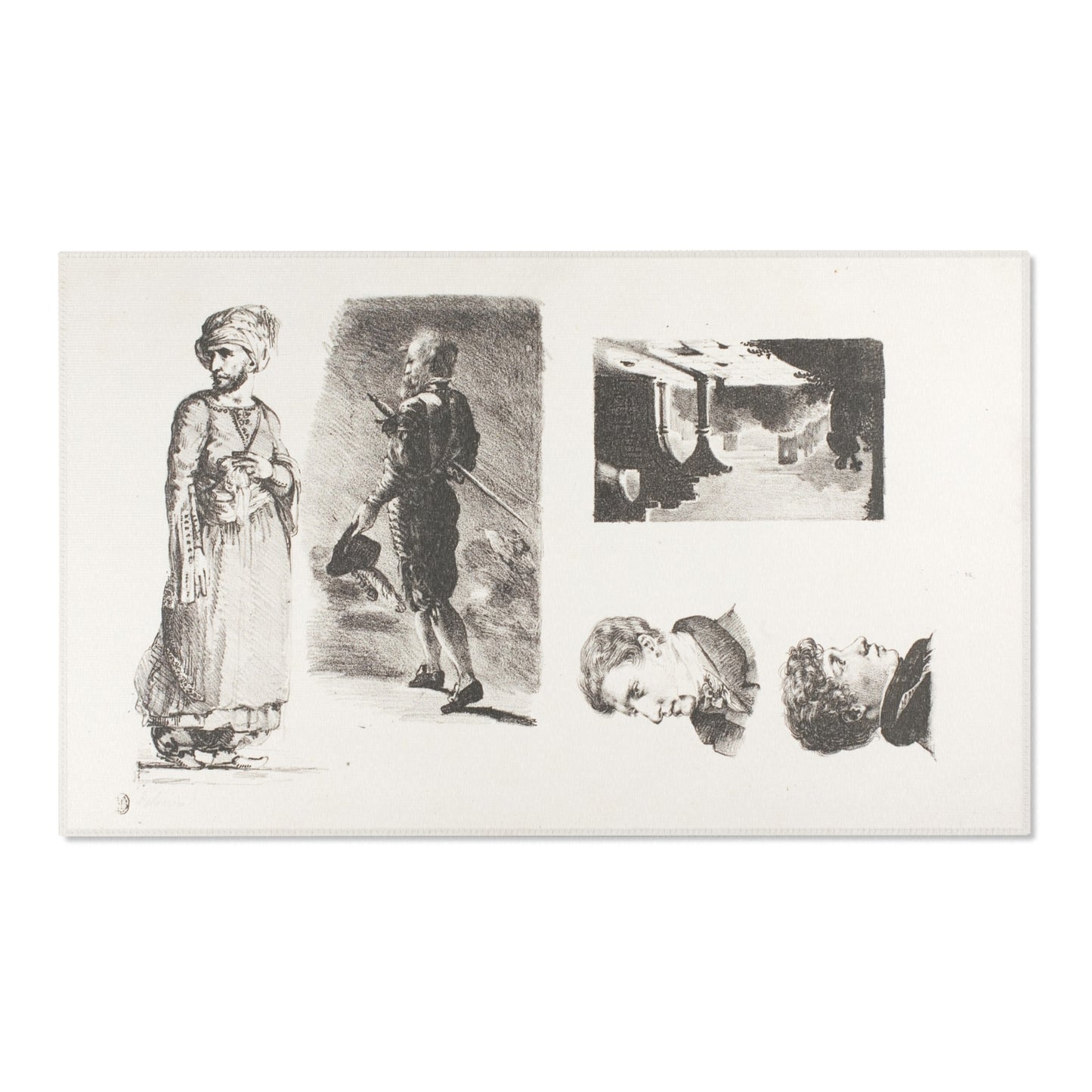 Eugène Delacroix - Sheet of Sketches | Area Rug