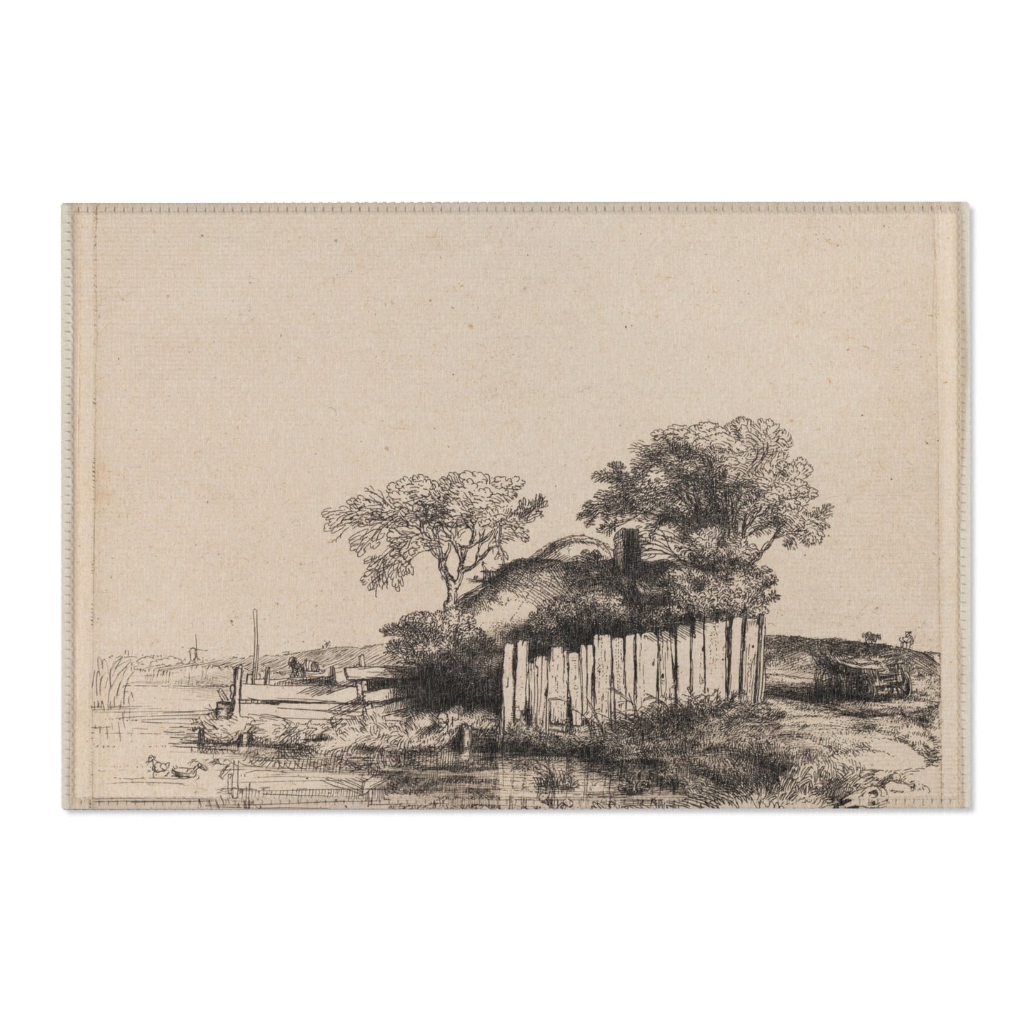 Rembrandt van Rijn - A Cottage with White Paling | Area Rug