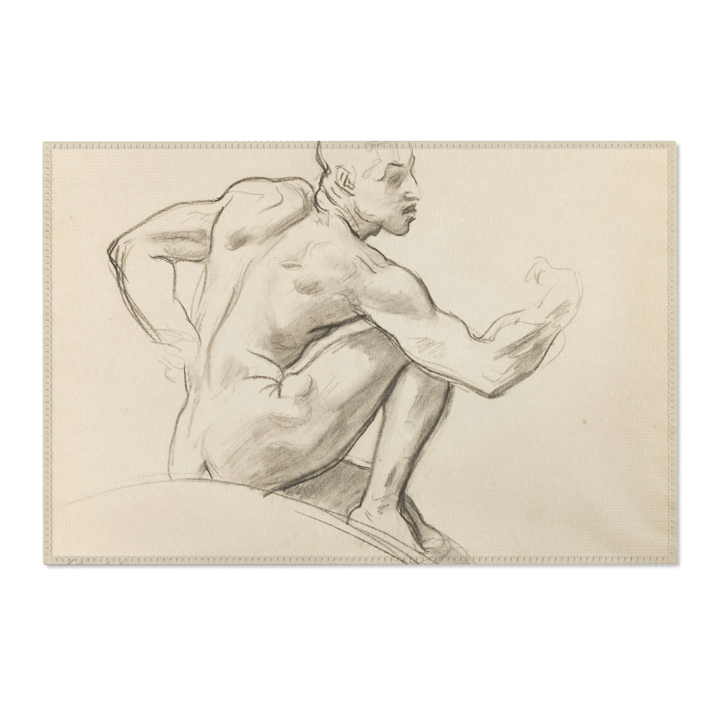 John Singer Sargent - Seated Male Nude | Area Rug