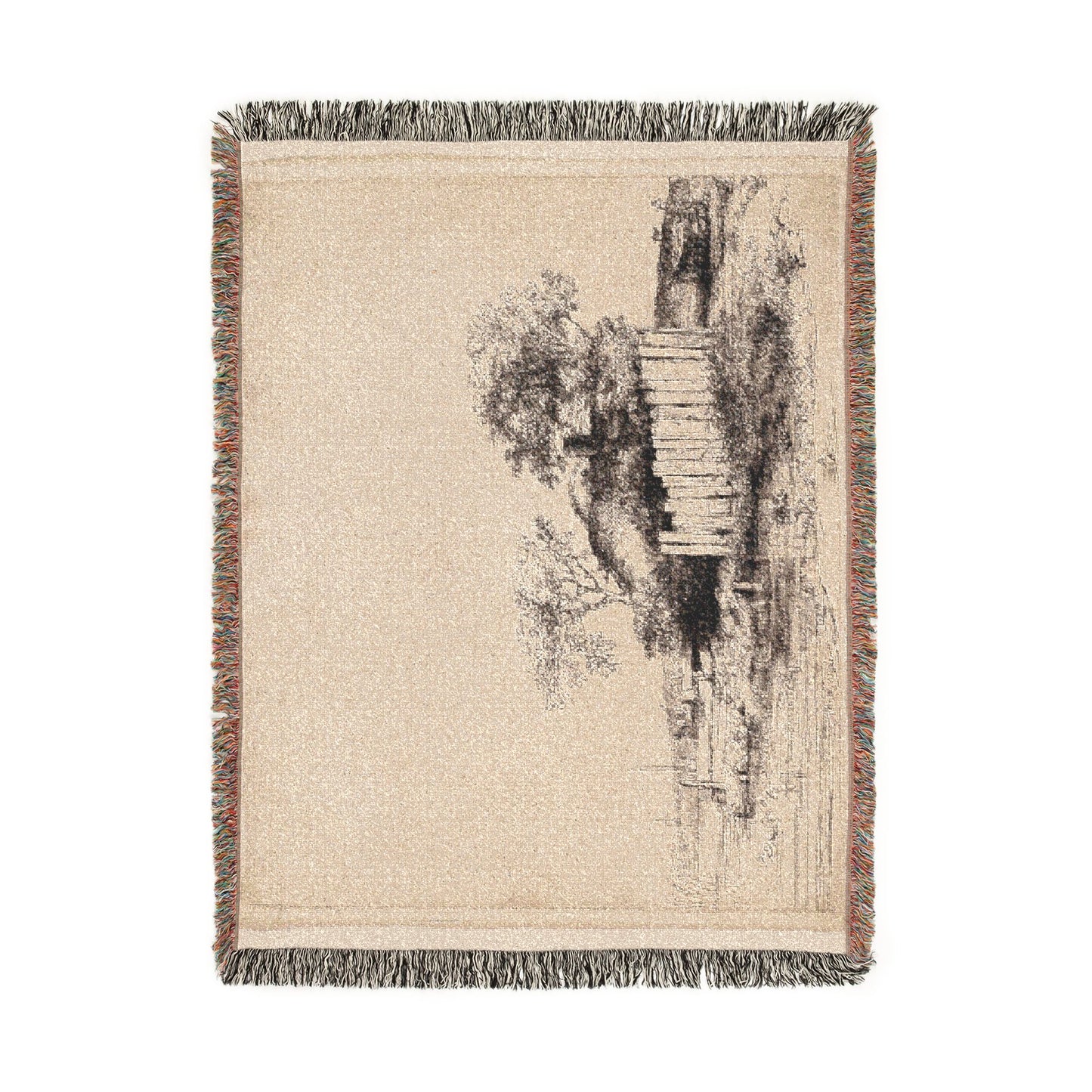 Rembrandt van Rijn - A Cottage with White Paling | Woven Tapestry Blanket