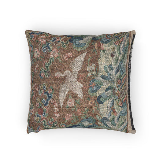 Rank Badge with Bird and Flower Motifs Pillow