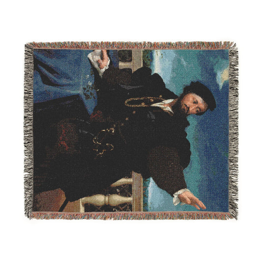 Portrait of a Man, Possibly Girolamo Rosati Woven Throw Blanket
