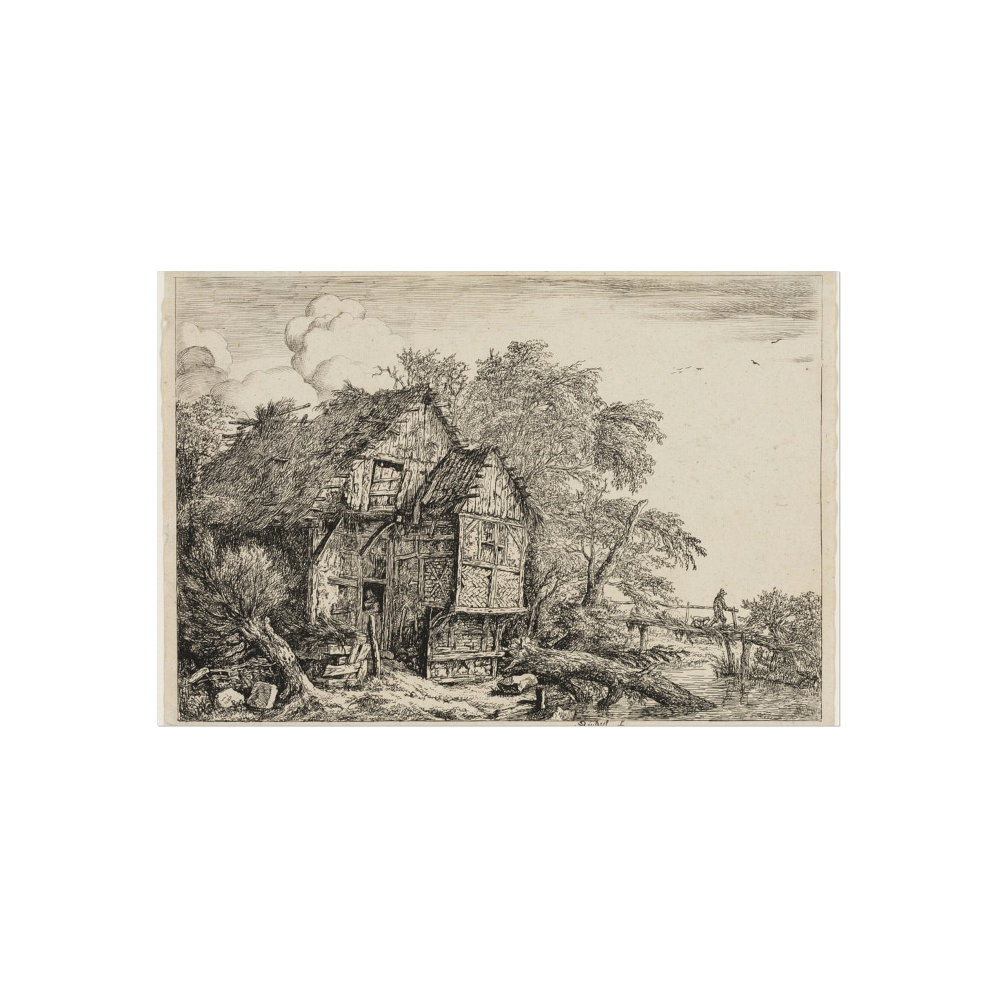 Jacob van Ruisdael - The Little Bridge | Fine Art Poster
